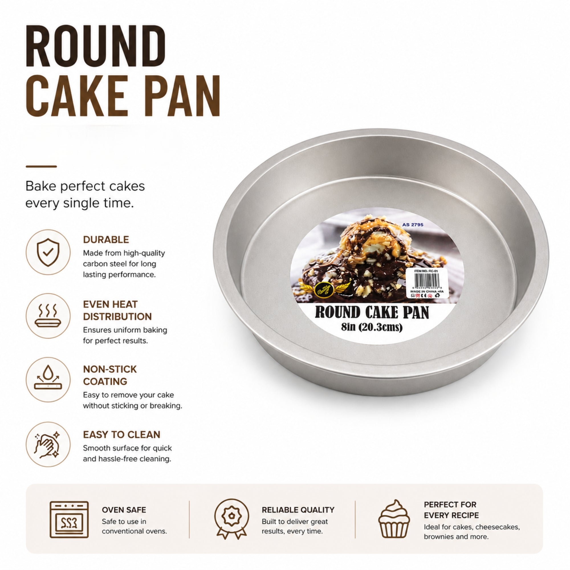 8.5 Inch Home Baking Round Cake Pan