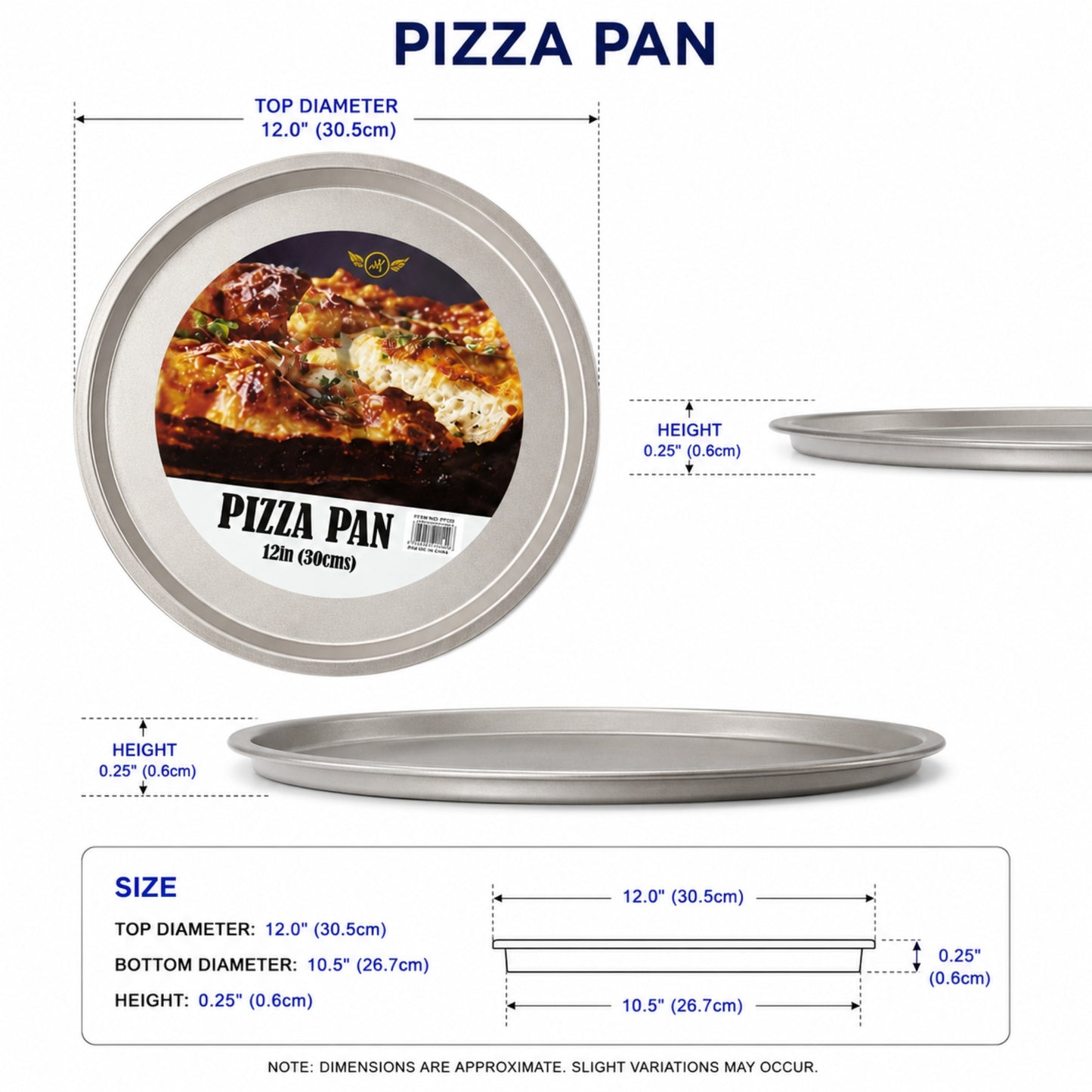 Nonstick Pizza Bakeware Pan 12 Inch Round