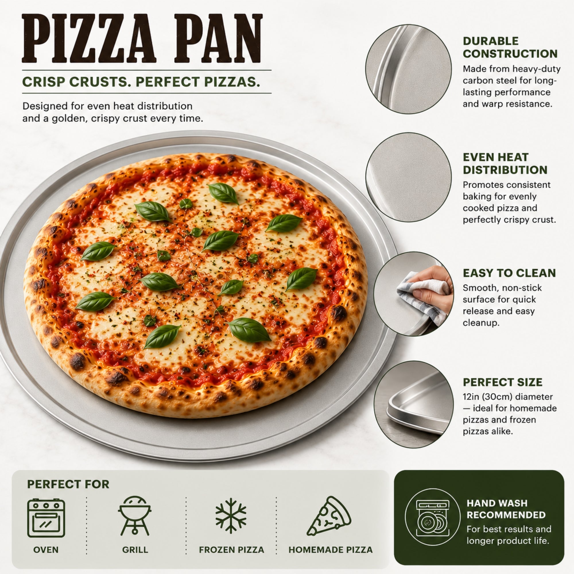 12 Inch Home Baking Pizza Pan Nonstick