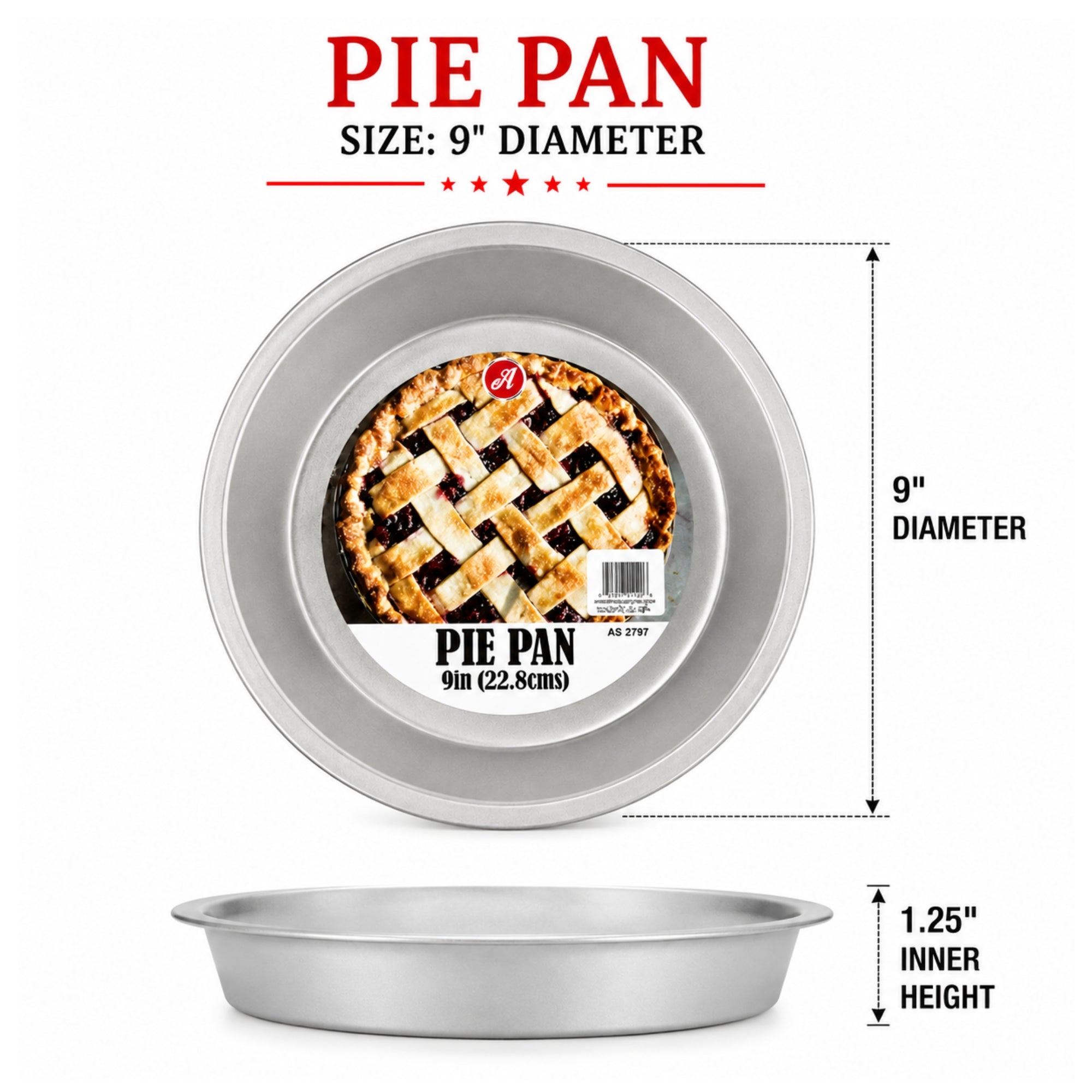 9 Inch Pie Baking Pan for Quiches and Cakes