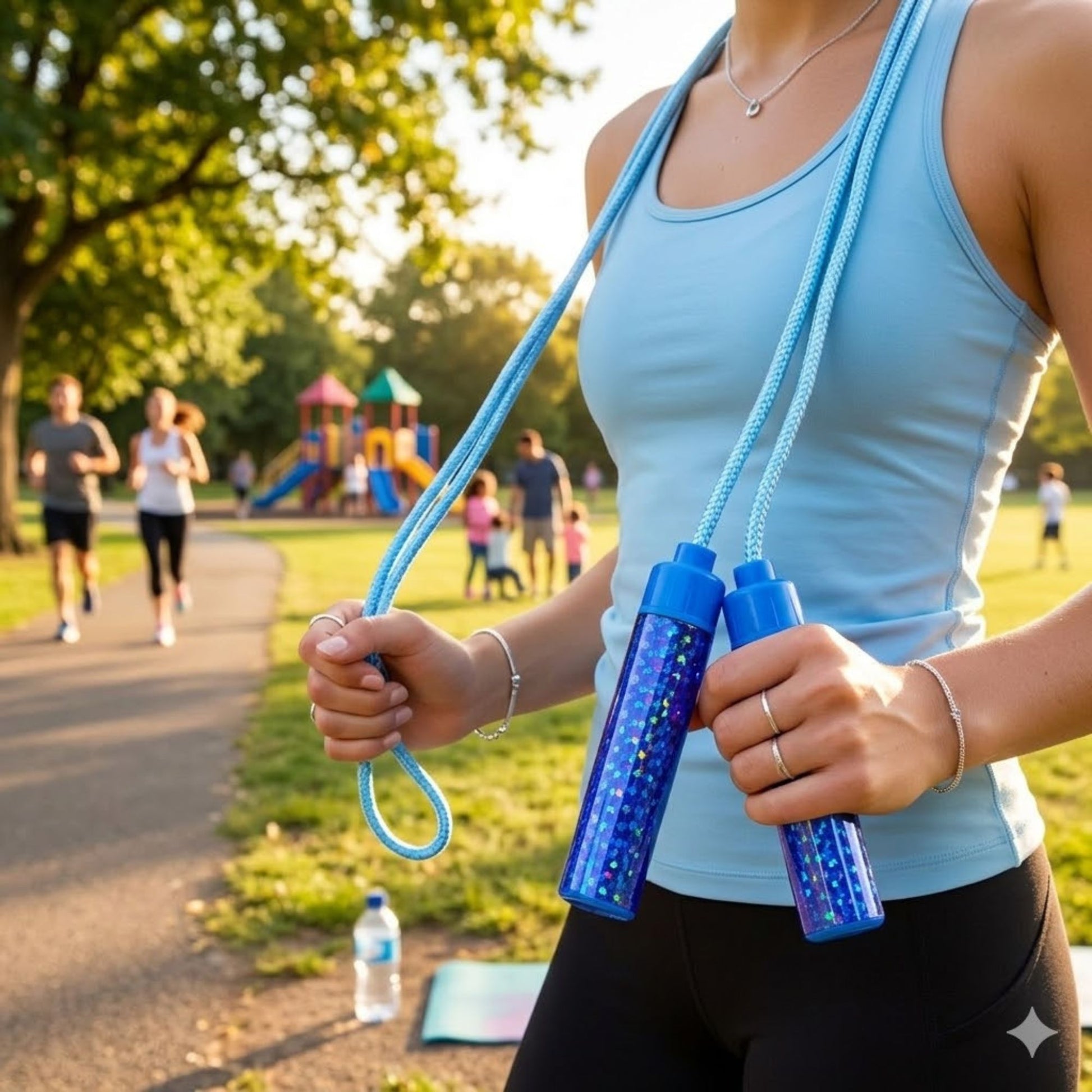 Durable Glitter Jump Rope – Adjustable Weighted Speed