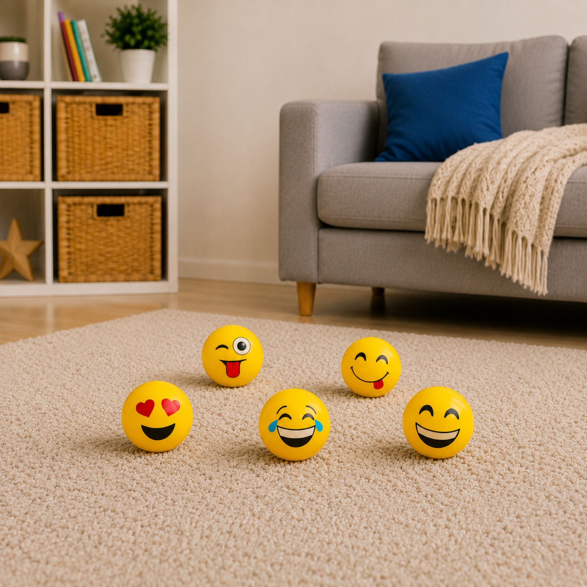 5 Inch Colorful Emoji Balls for Indoor and Outdoor Games
