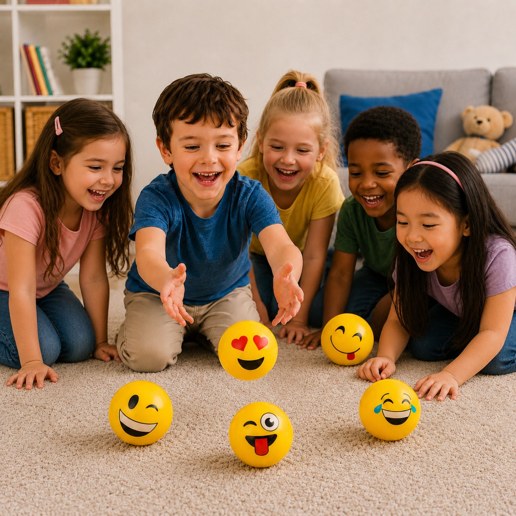 5-Inch Happy Face Bouncing Ball Random Design Will Be Sent