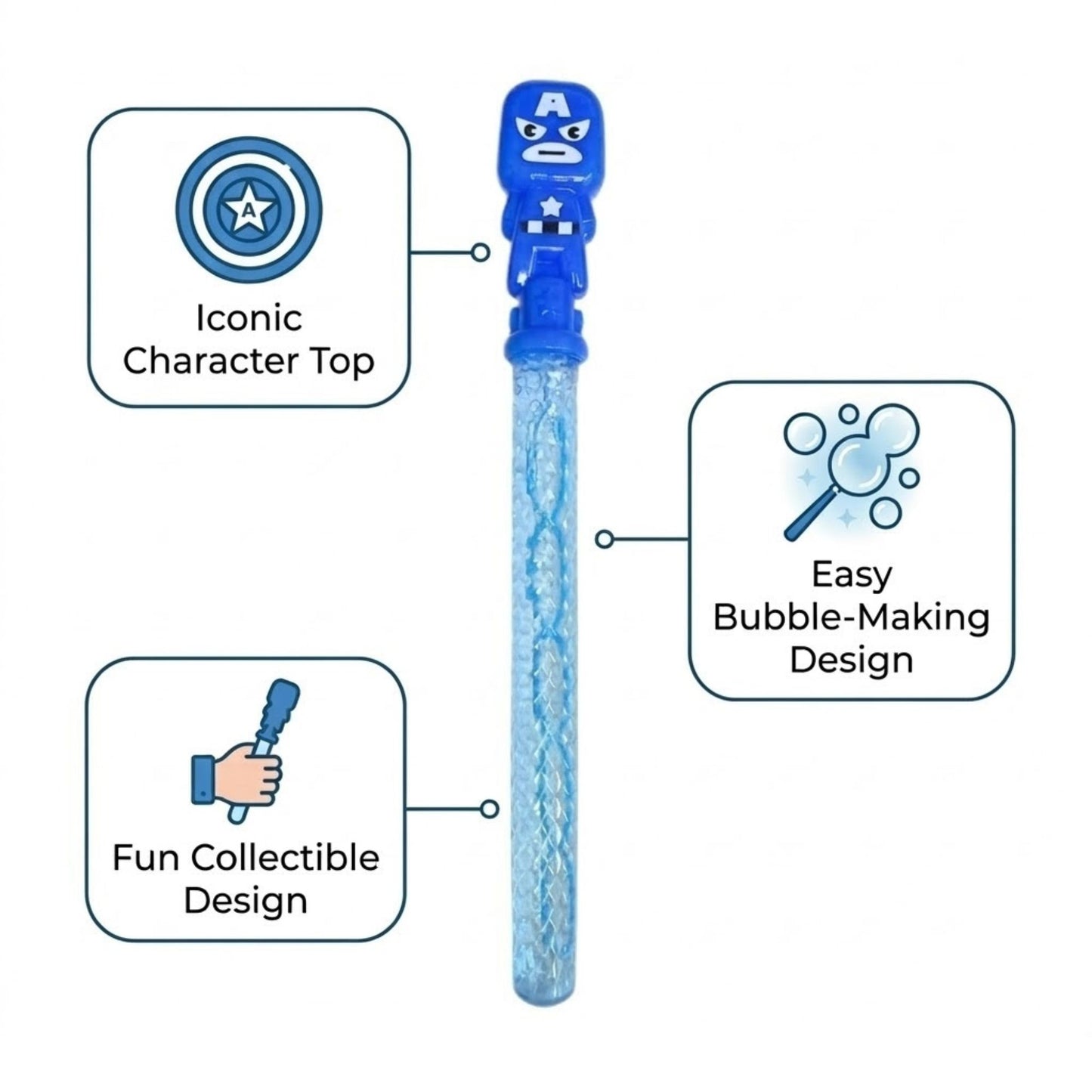 Bubble Wand Bottle Toy 11" for Kids Long Bubble Blower