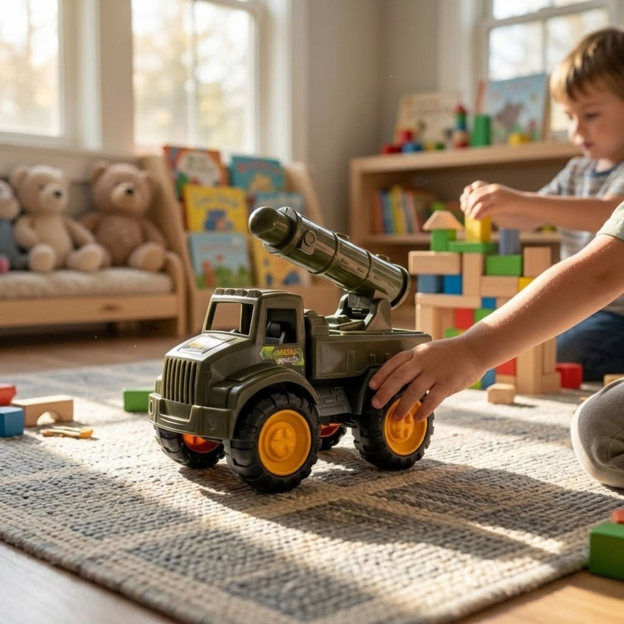 Kids Military Missile Truck Toy Army Vehicle with Launcher Playset Toy, Car product detail image