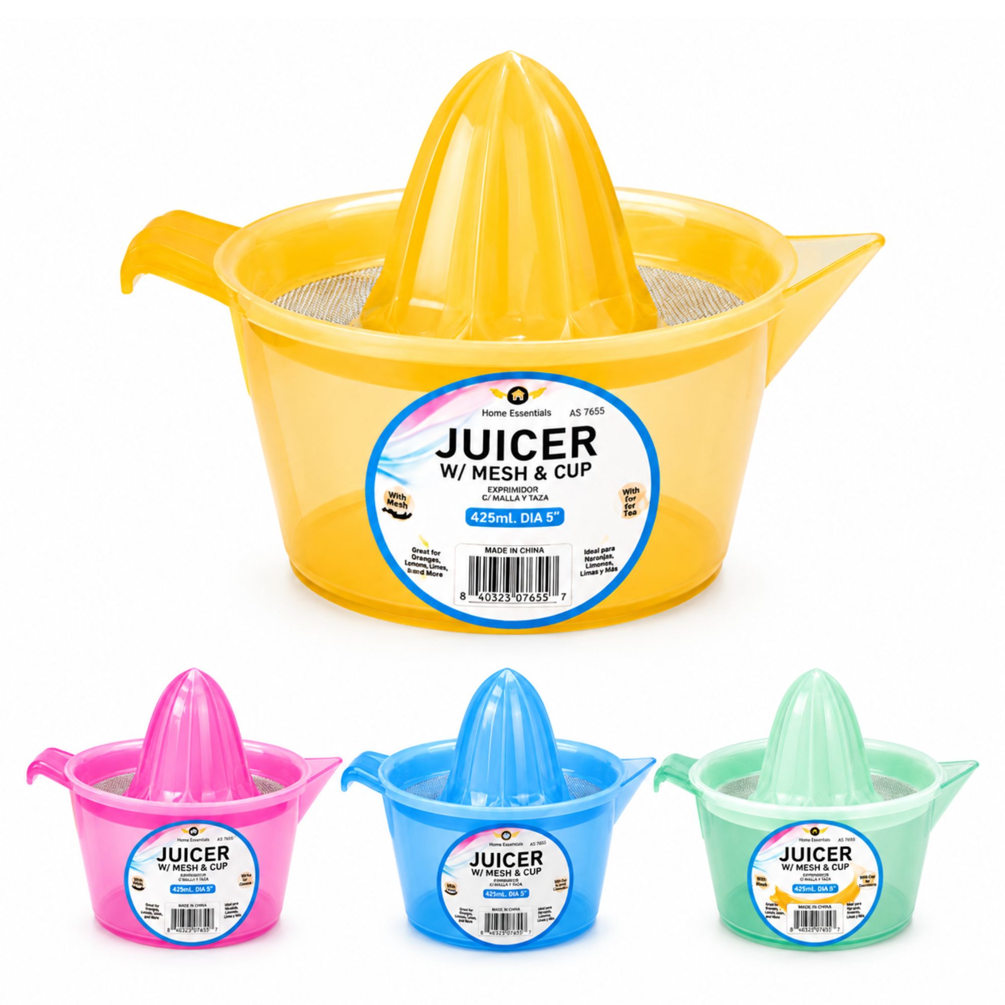 Manual Citrus Juicer with Mesh Filter and Measuring Cup
