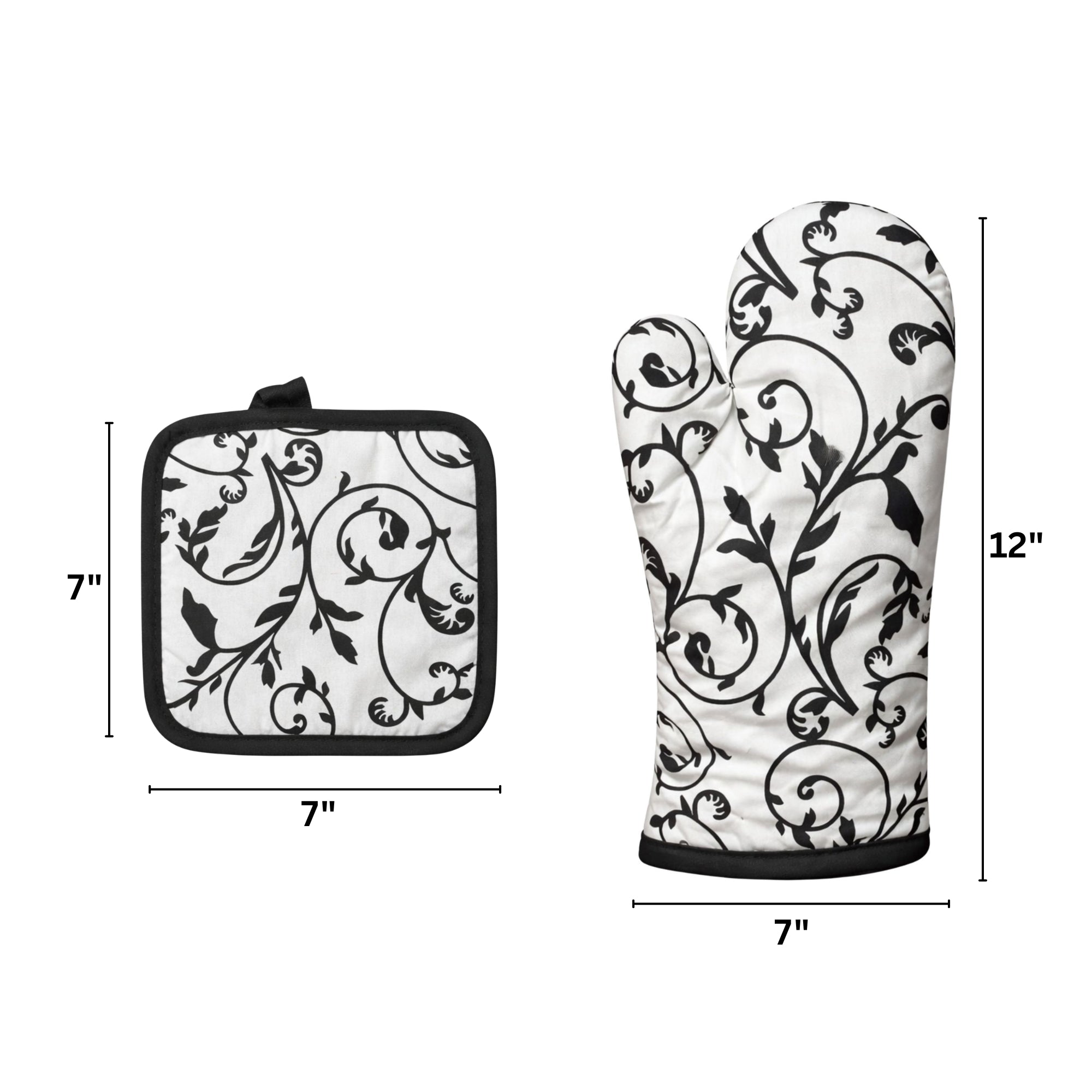 2 Pack Kitchen Oven Mitt & Pot Holder Set Heat Resistant Kitchen Set product detail image