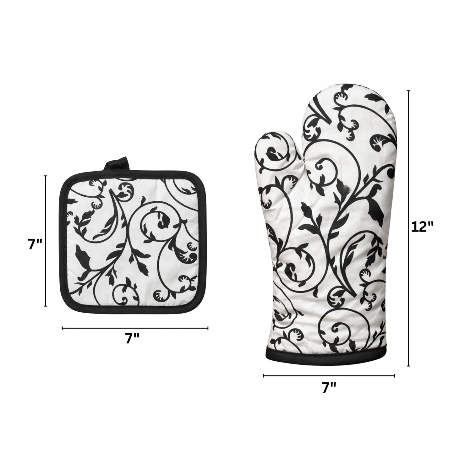 2 Pack Kitchen Oven Mitt & Pot Holder Set Heat Resistant Kitchen Set product detail image