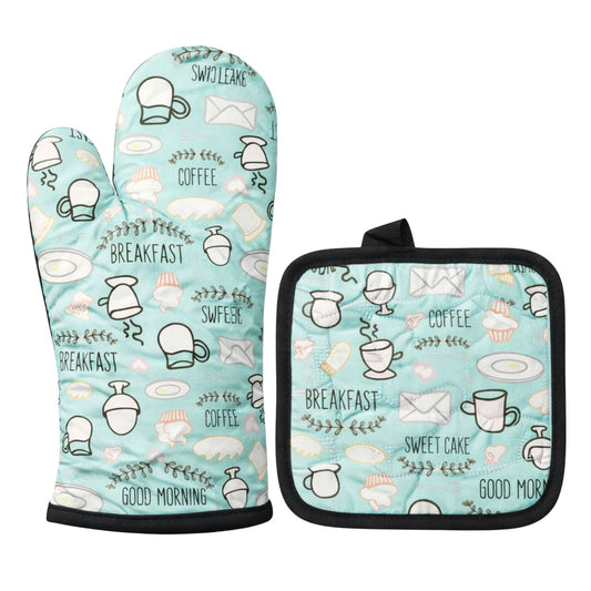 2 Pack Kitchen Oven Mitt & Pot Holder Set Heat Resistant Kitchen Set main product image