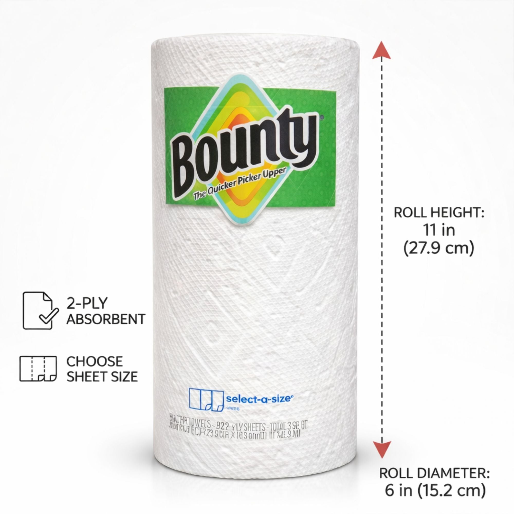 1 Roll Bounty Select A Size Paper Towel White product detail image