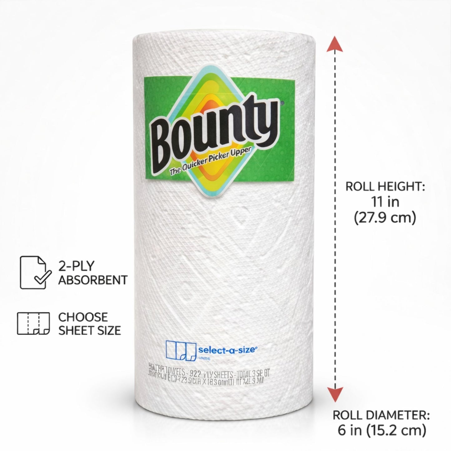 Bounty Select-A-Size Paper Towels 1 Roll White Strong & Absorbent