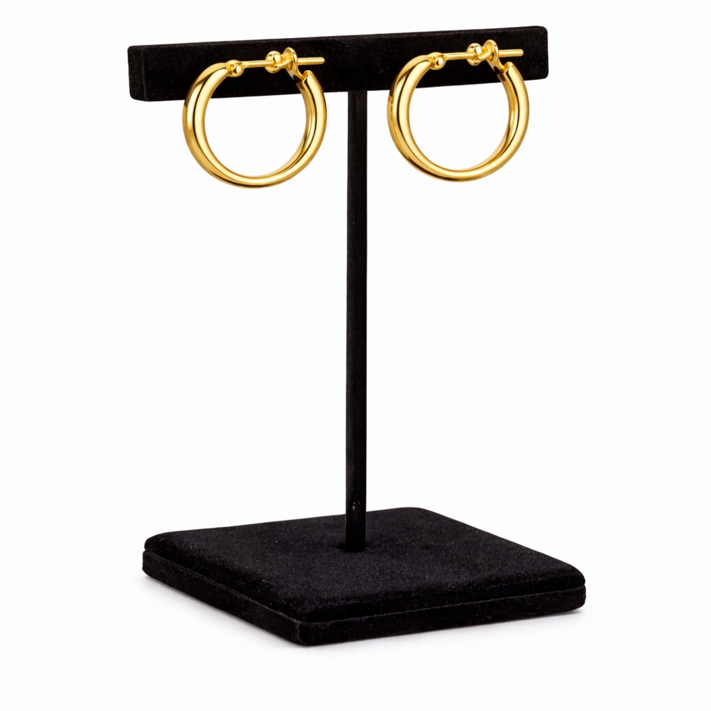 0.5 Inch Gold Tone Polished Tube Hoop Classic Earrings