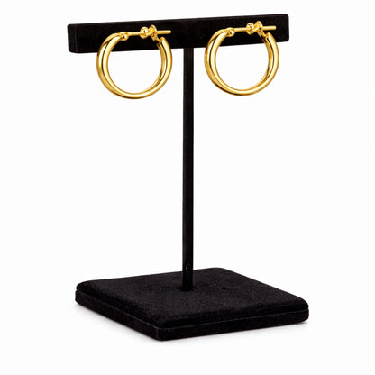 0.5 Inch Gold Tone Polished Tube Hoop Classic Earrings