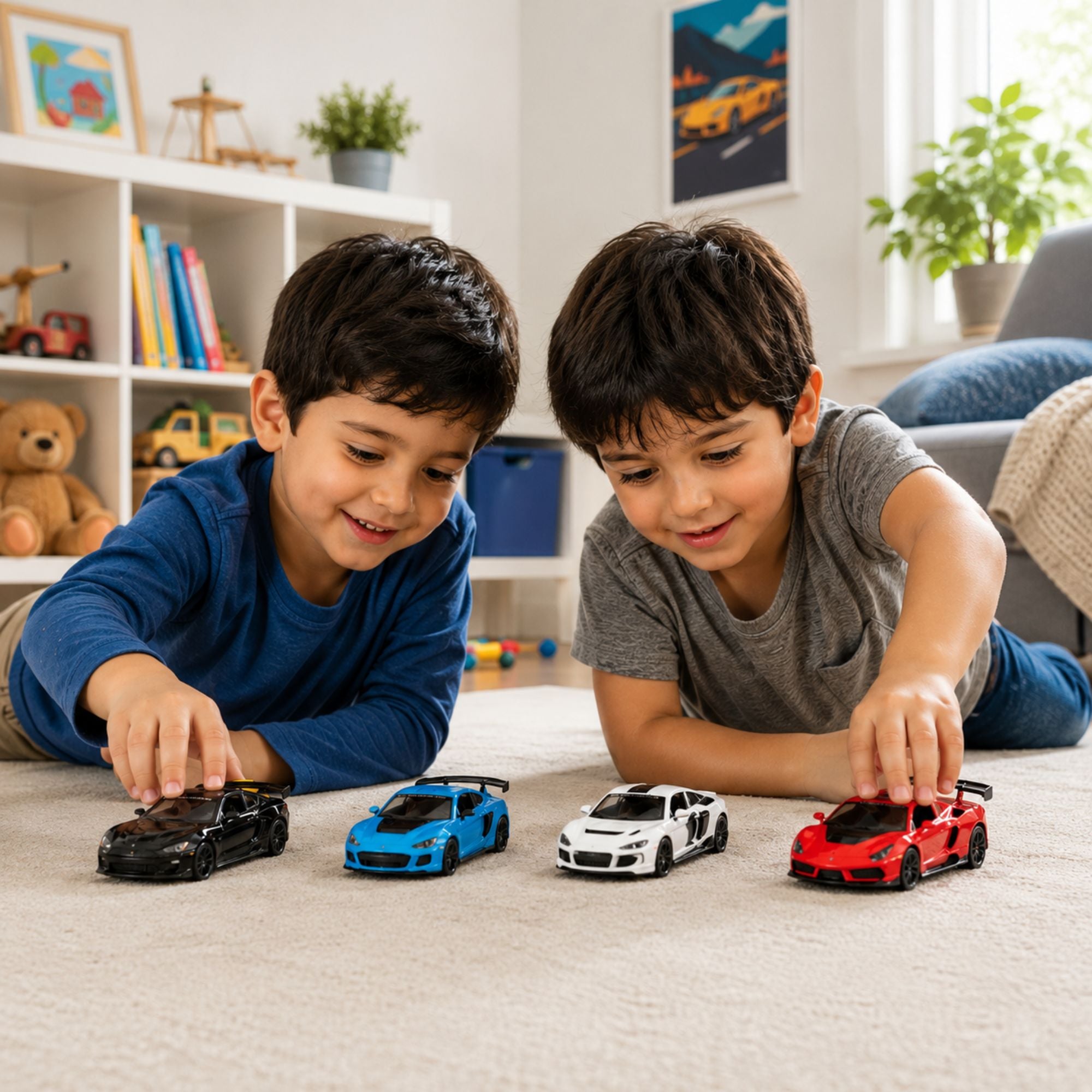 Premium Diecast Sports Car Toy with Pull Back Play Feature