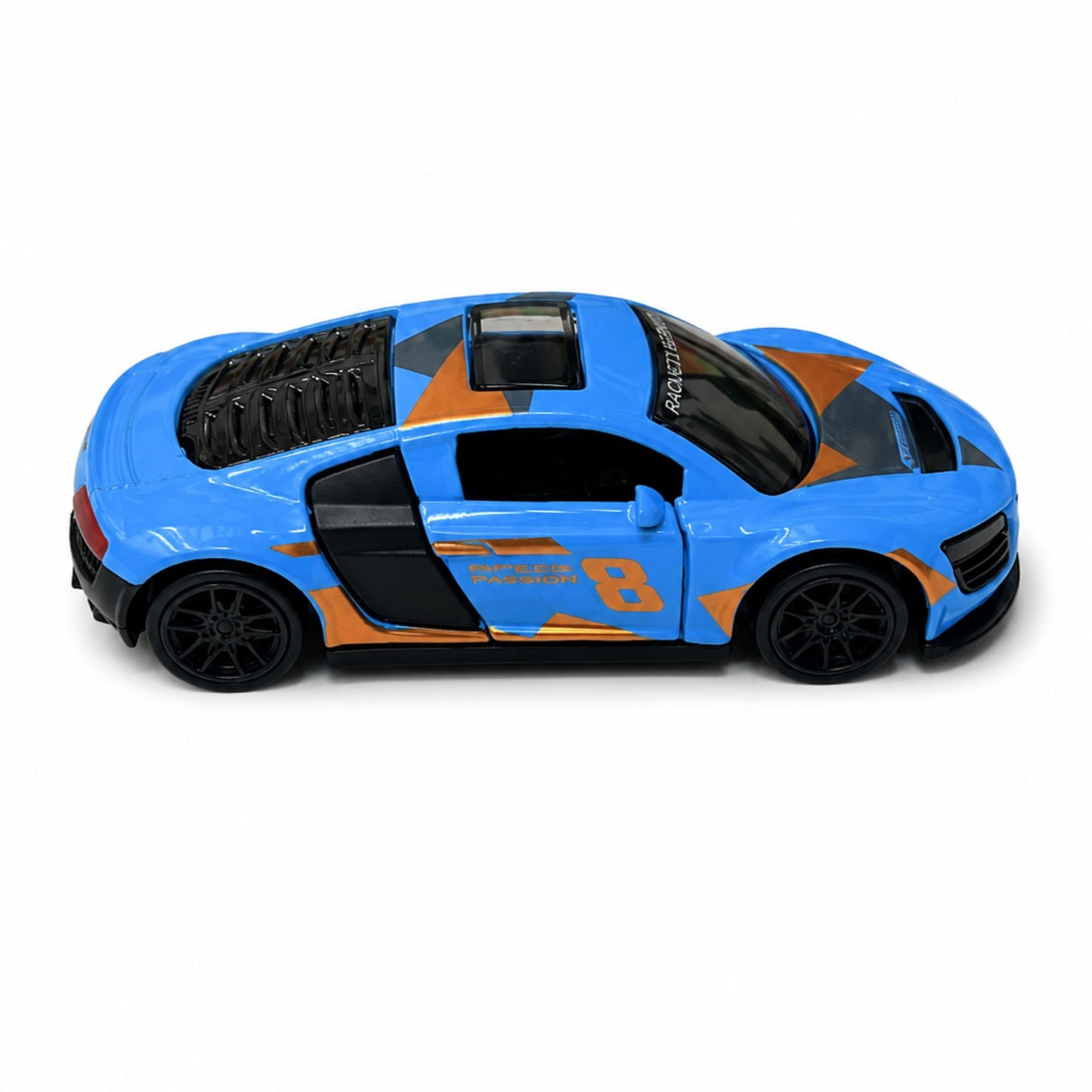 Diecast Racing Car Model with Opening Doors and Pull Back