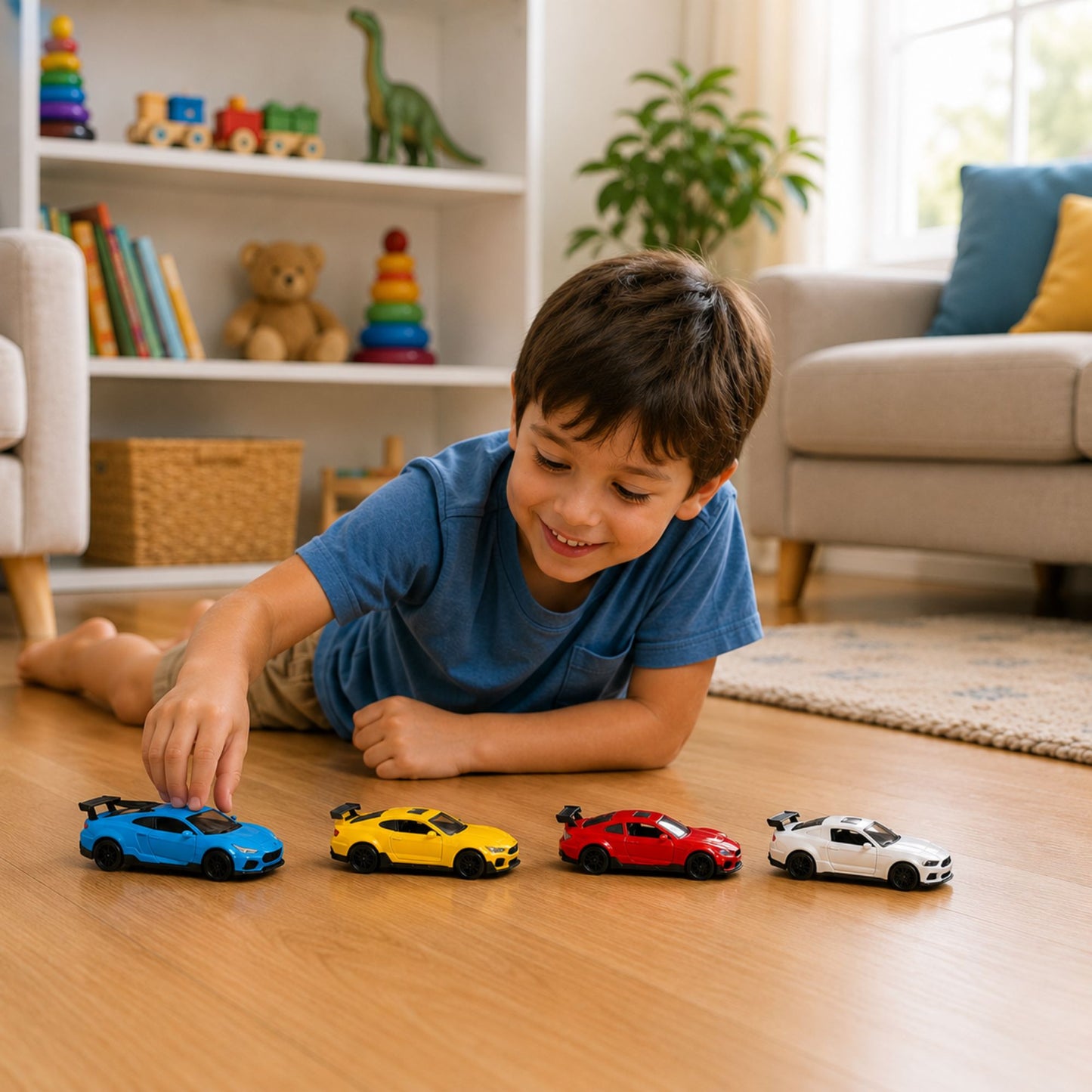 Diecast Sports Car Model Toy with Pull Back Action and Doors