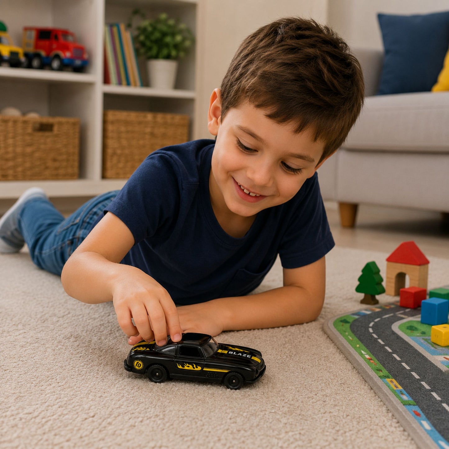 Sports Car Diecast Vehicle with Pull Back Motor for Kids