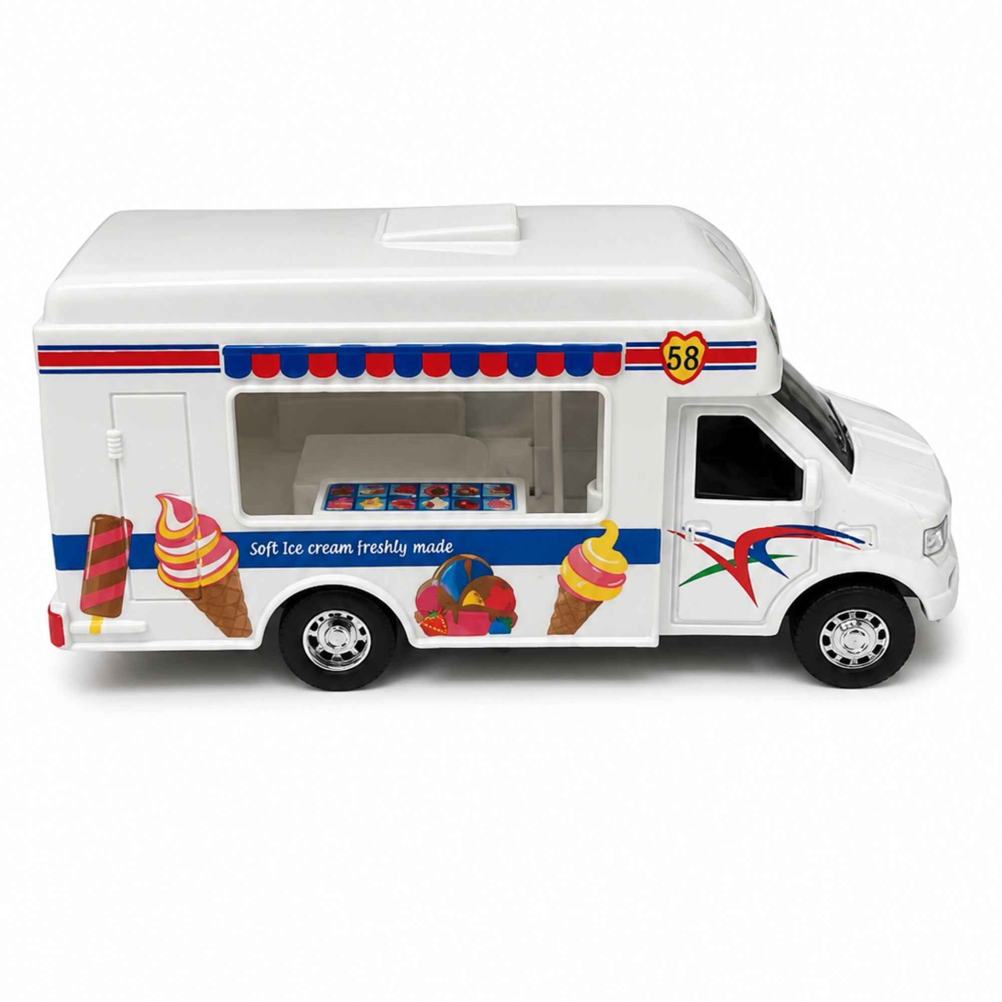 Pull Back Diecast Ice Cream Truck Toy for Kids Play