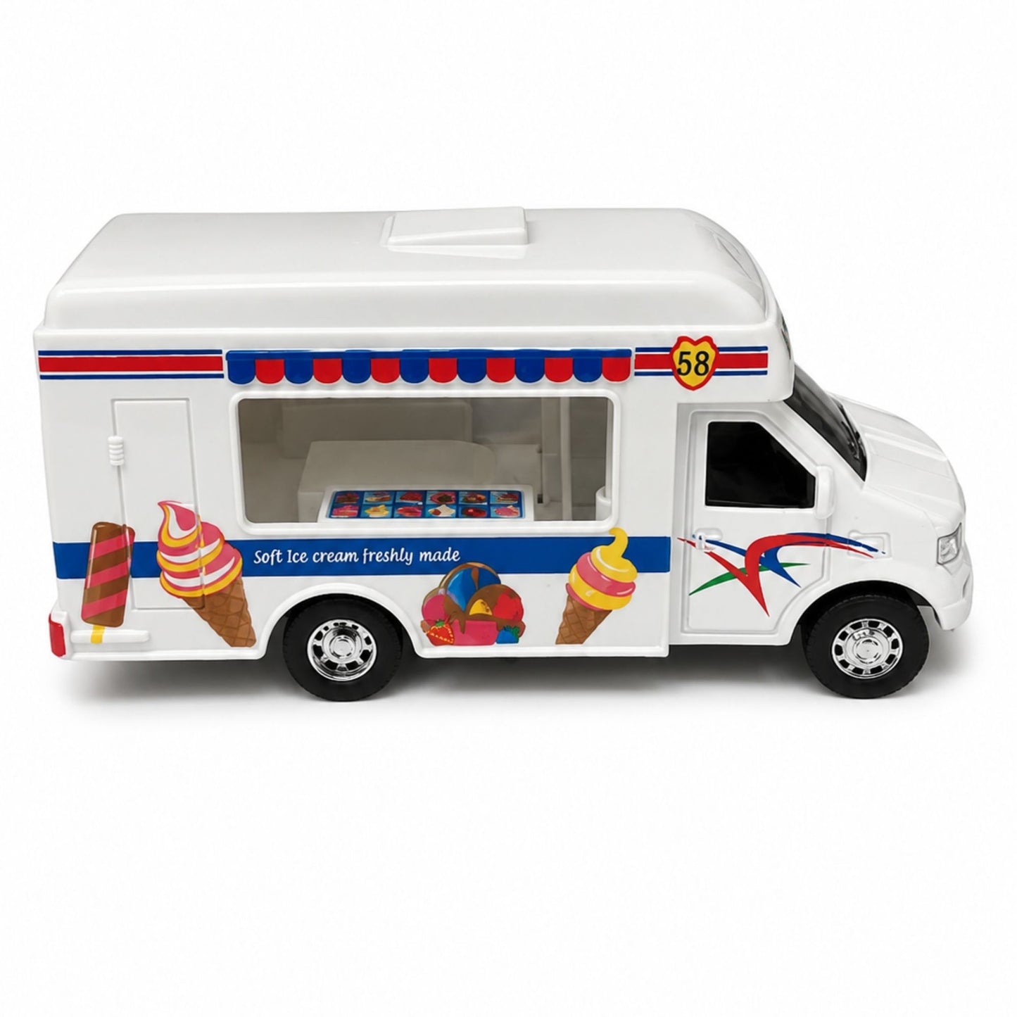 Pull Back Diecast Ice Cream Truck Toy for Kids Play