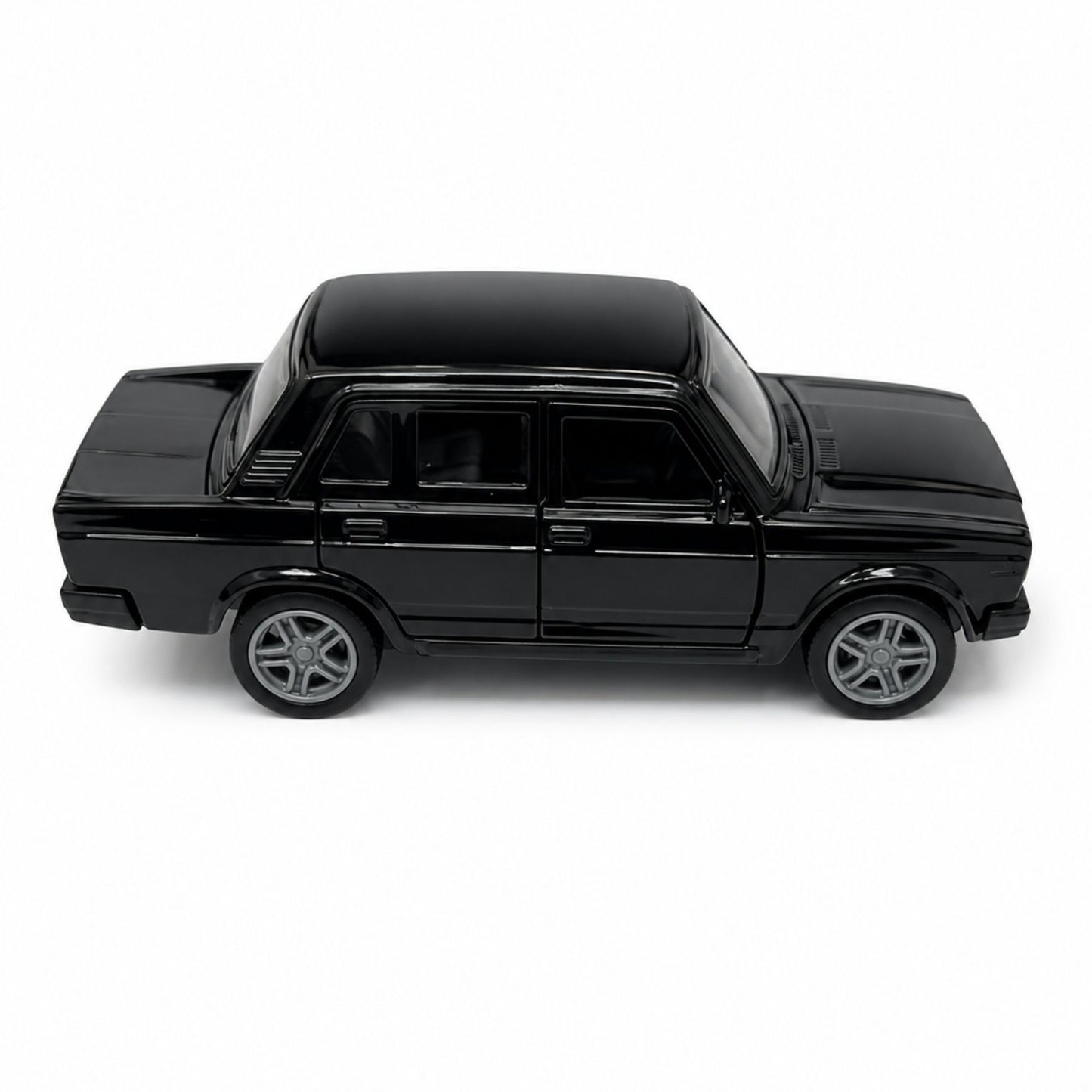 Vintage Style Diecast Sedan Toy with Opening Doors and Pull Back