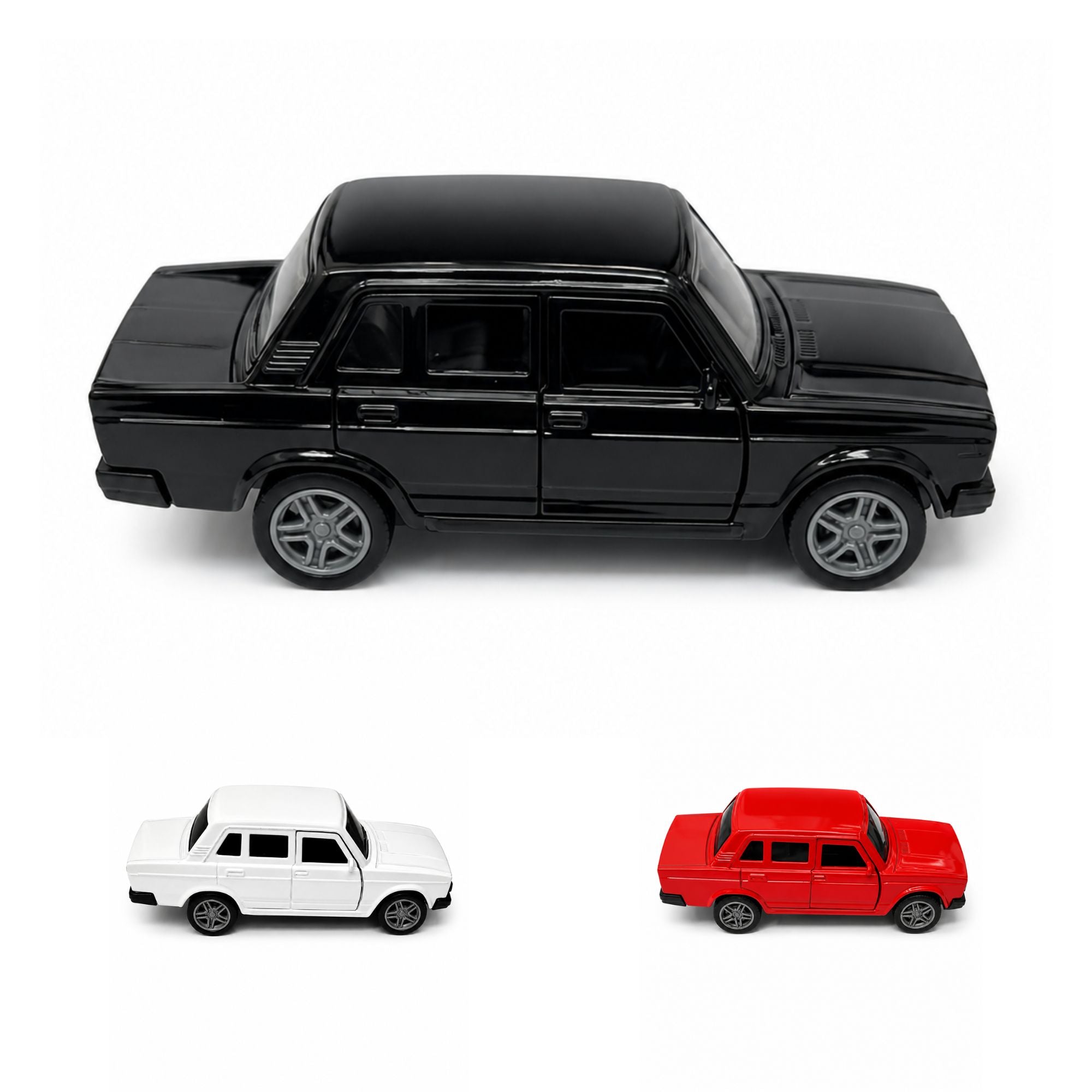 Realistic Diecast Classic Sedan Toy Car with Pull Back Action
