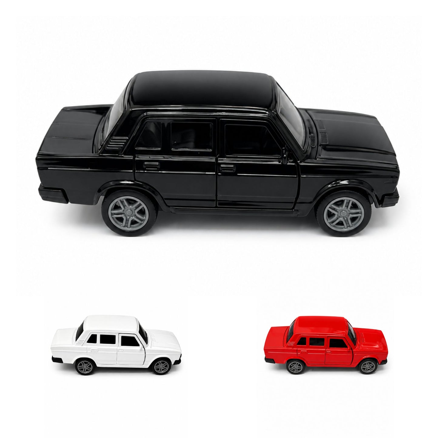 Realistic Diecast Classic Sedan Toy Car with Pull Back Action