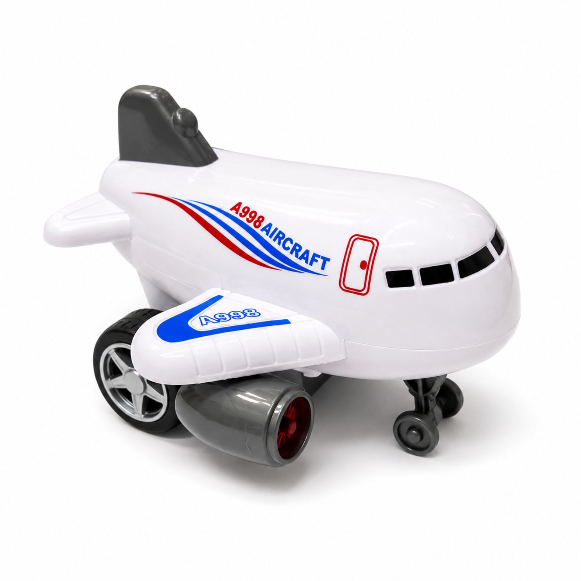 Plastic Pull Back Airplane Toy with Opening Doors for Kids