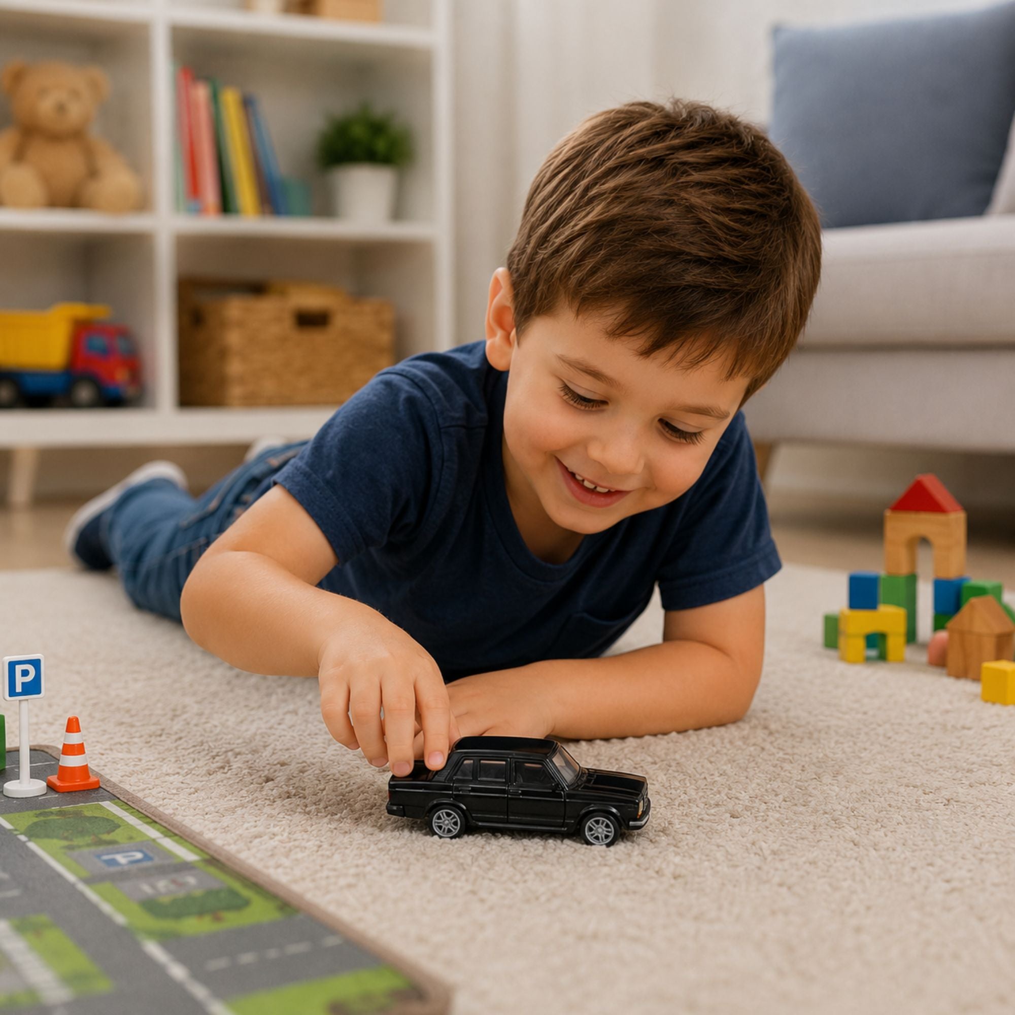 Metal Diecast Classic Sedan Toy with Pull Back Action for Kids
