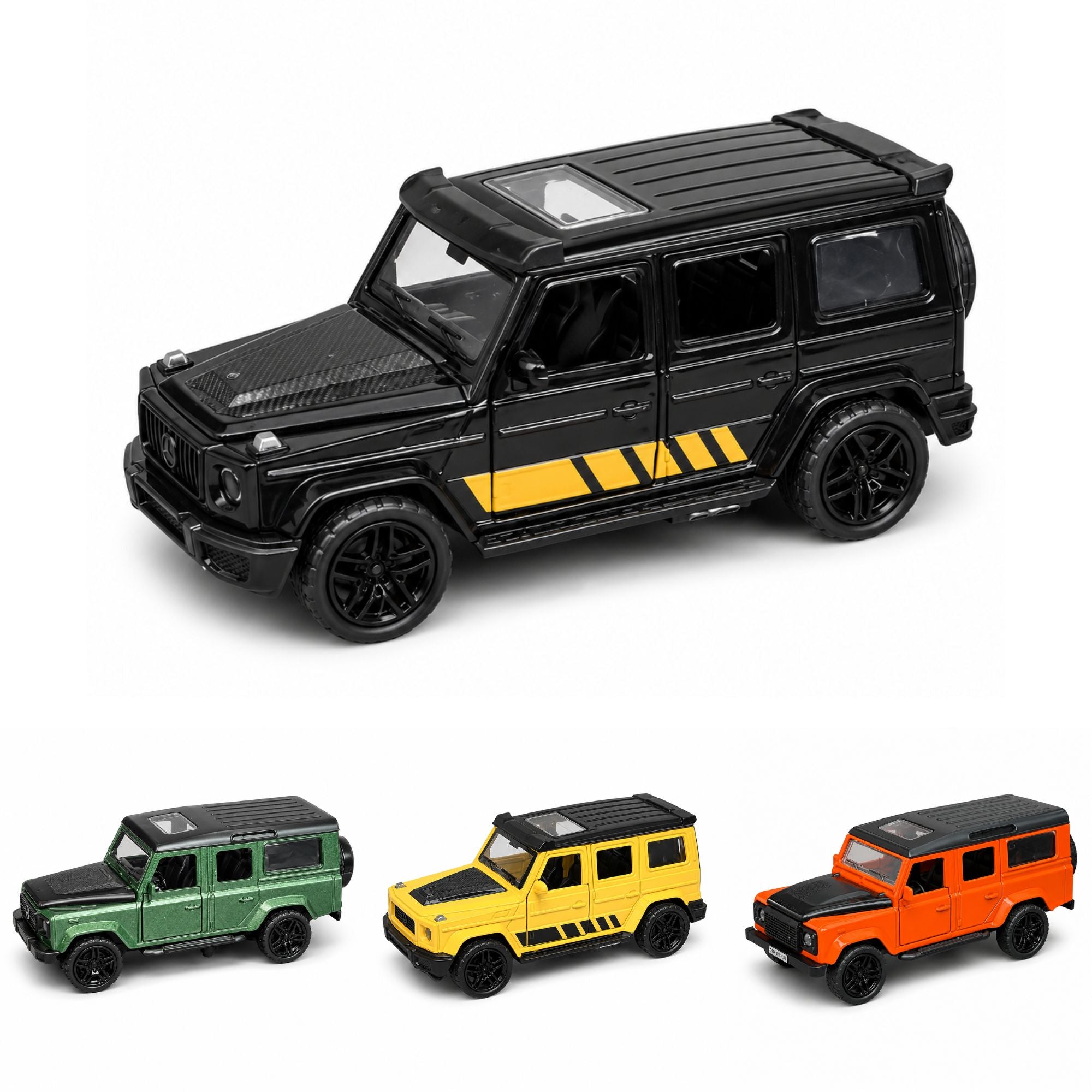 Pull Back Diecast SUV Model Car with Opening Doors for Kids