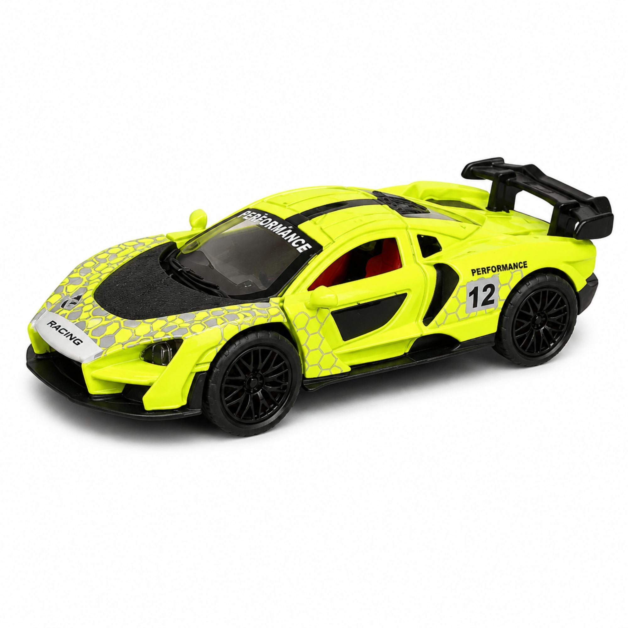 Pull Back Diecast Sports Car Toy with Opening Doors for Kids