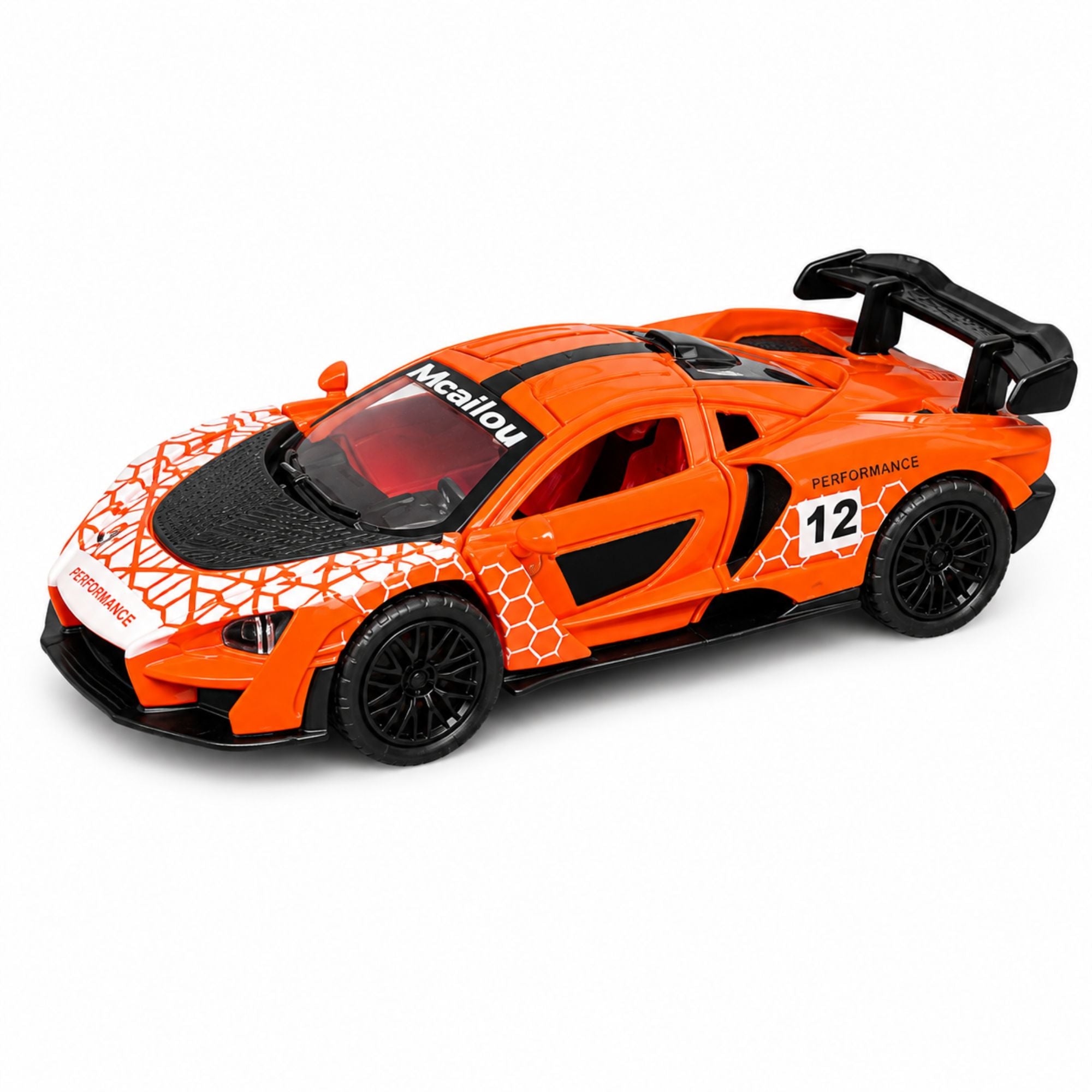 Diecast Metal Sports Car Model with Pull Back Action and Doors