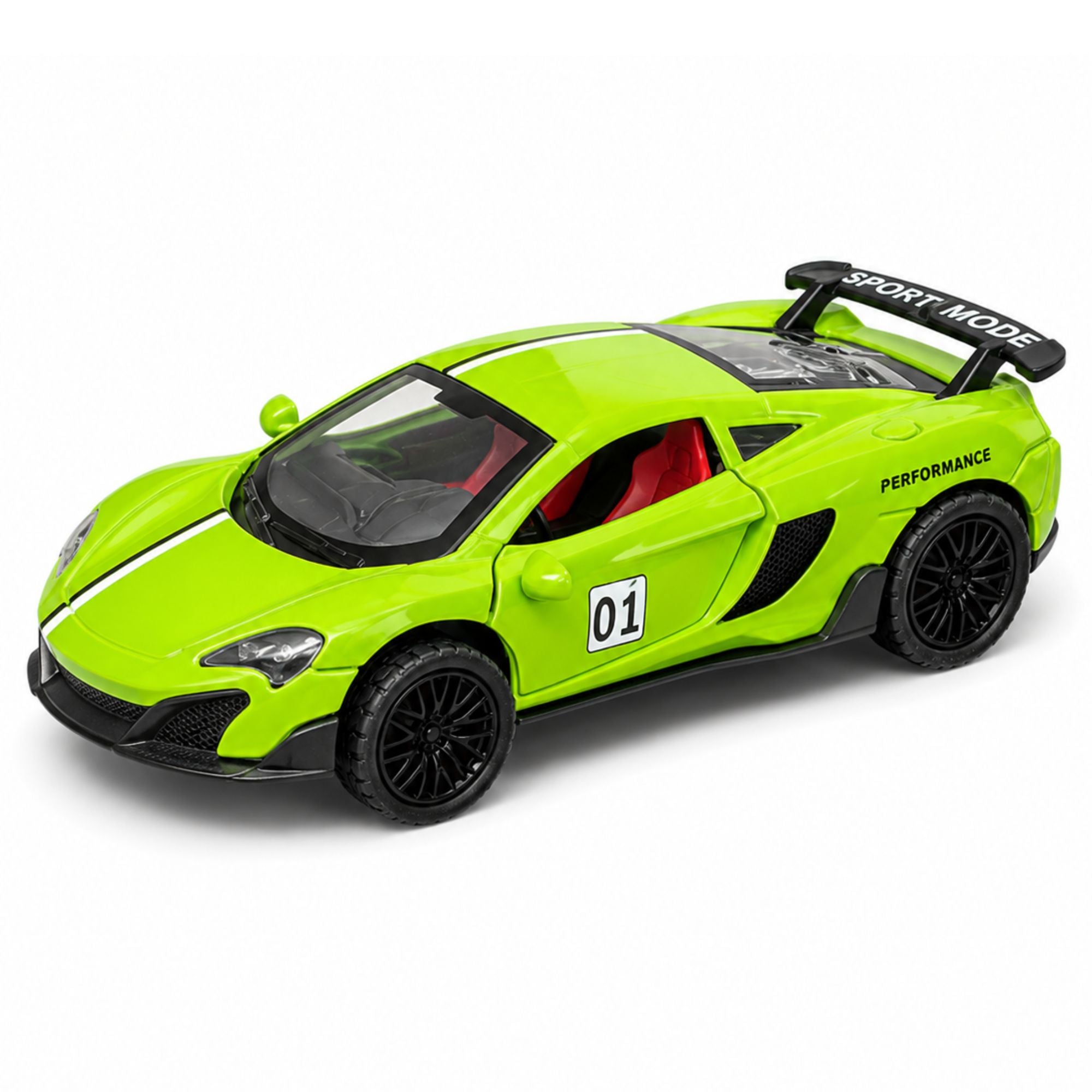 Diecast Sports Car Toy with Opening Doors & Pull Back Action