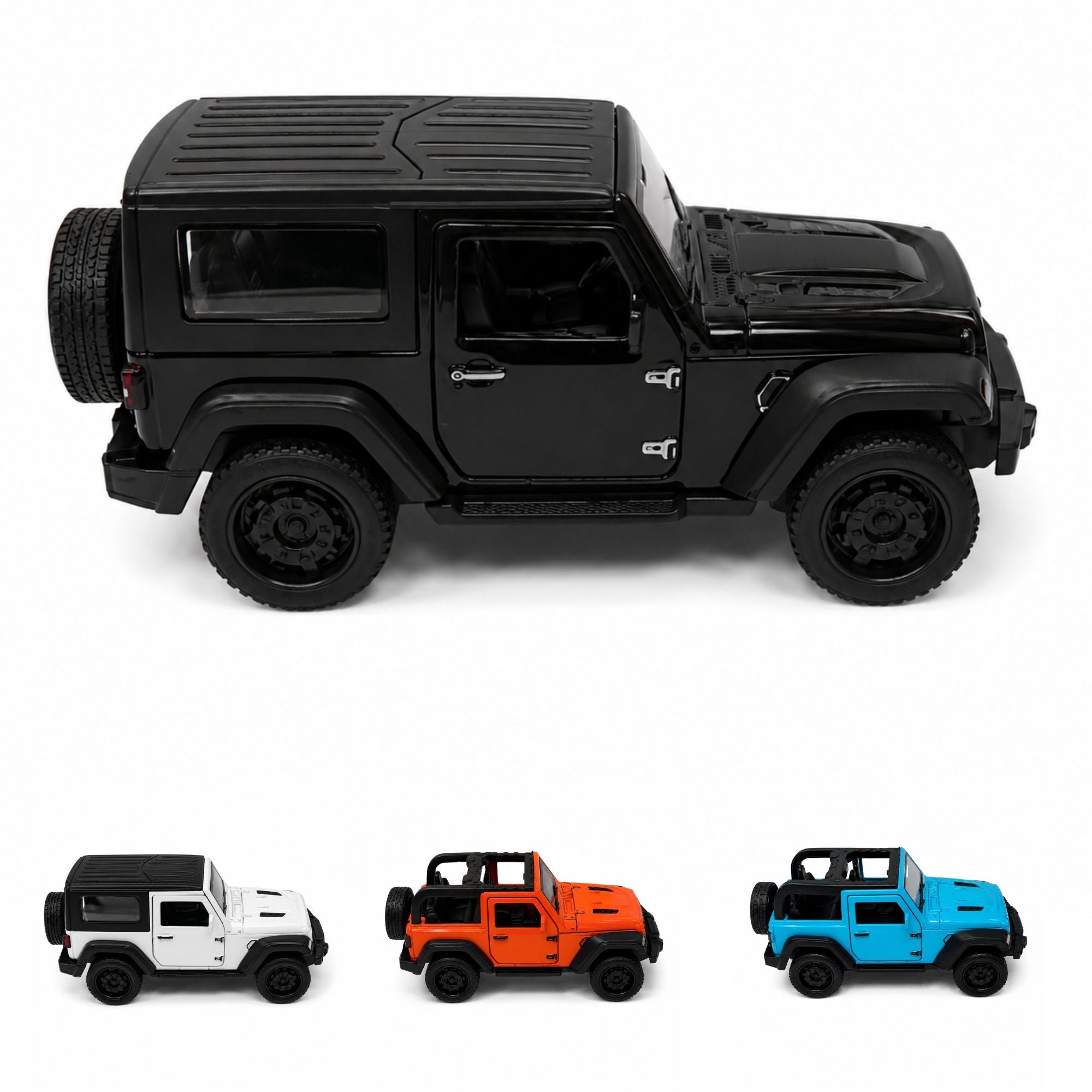 Plastic Off-Road SUV Toy with Pull Back and Opening Doors Play