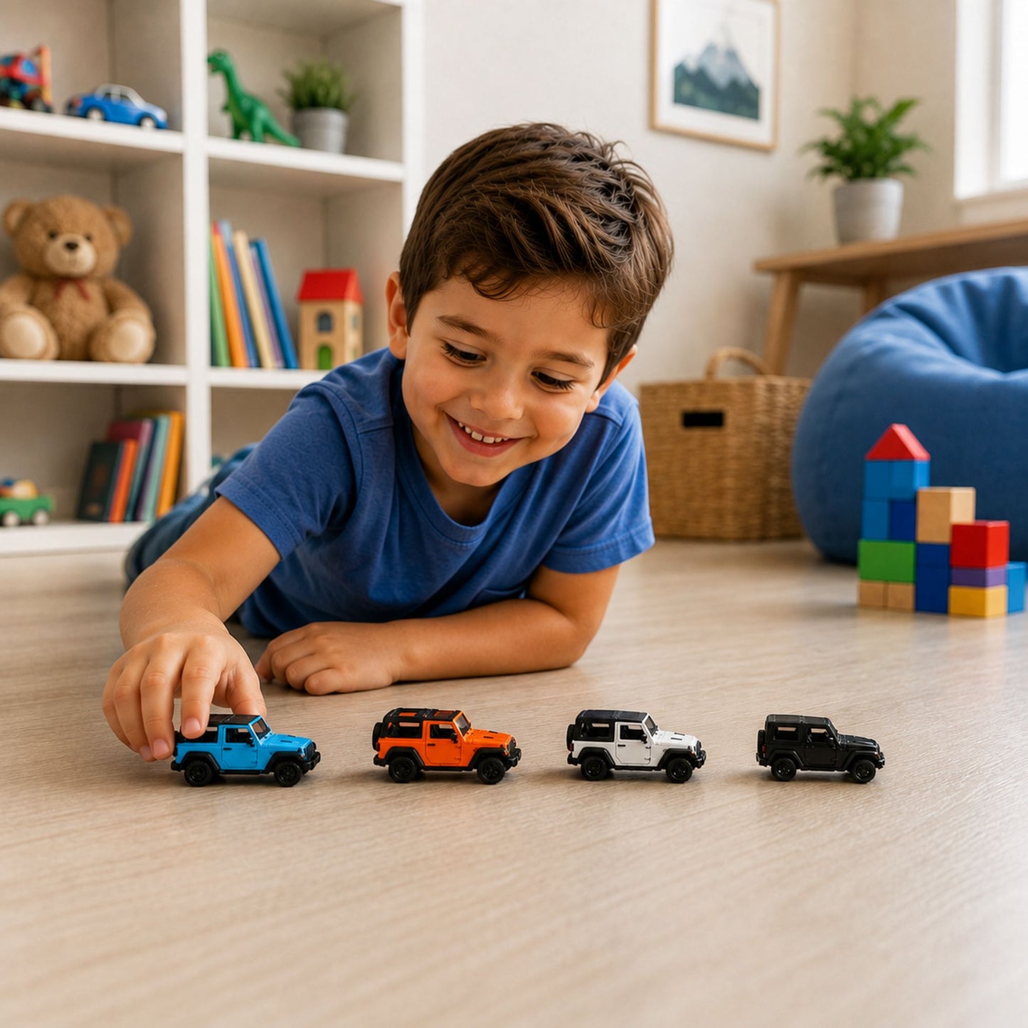 Plastic Off-Road Vehicle Toy with Opening Doors for Kids Play