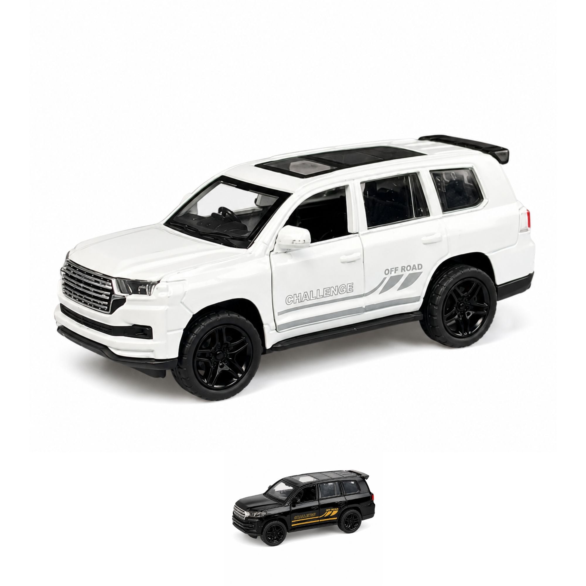 Diecast Off Road SUV Model Car with Opening Doors & Pull Back Action