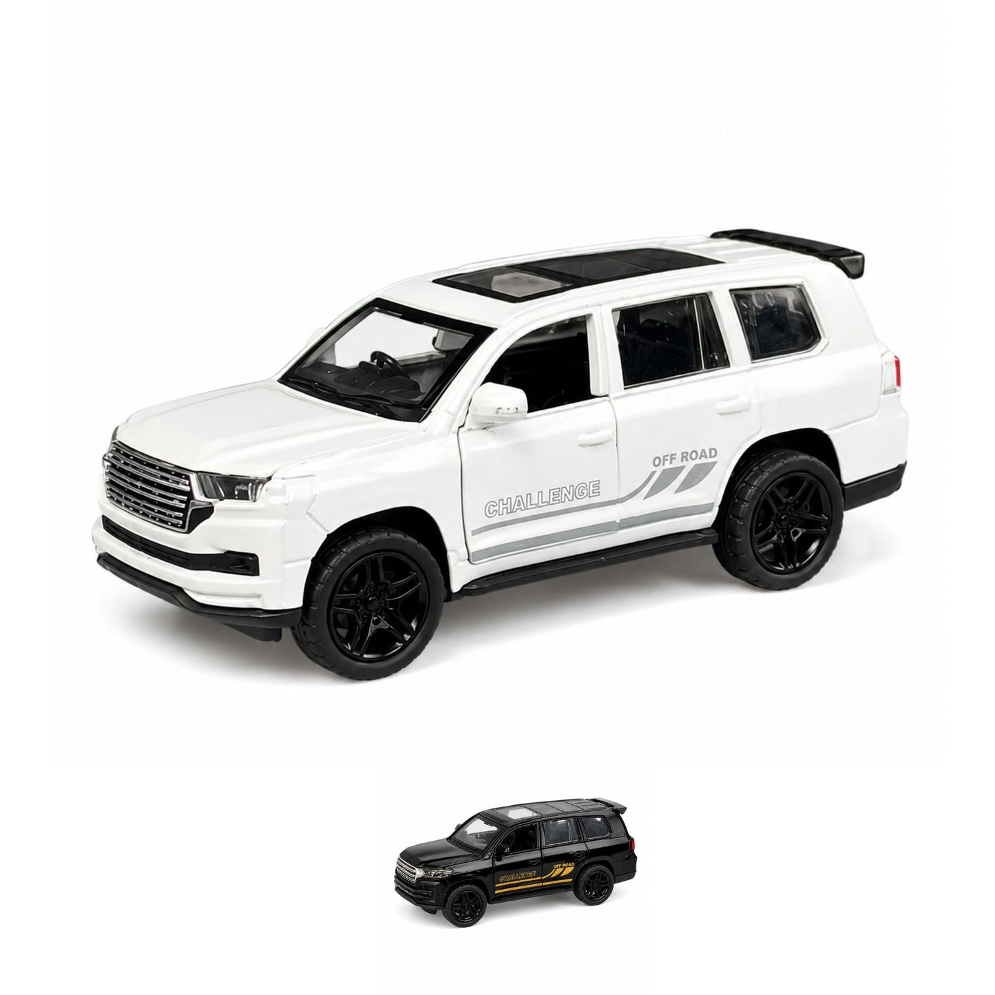 Diecast Off Road SUV Model Car with Opening Doors & Pull Back Action