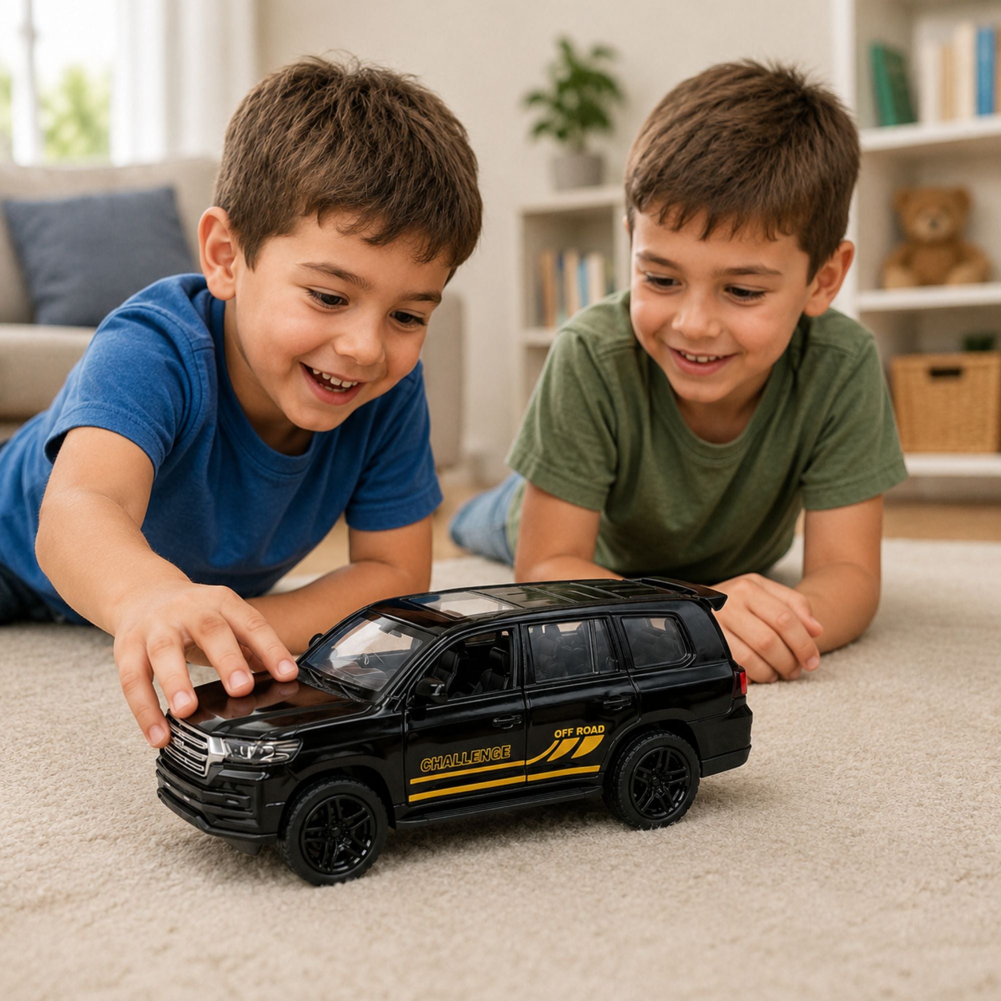 Pull Back Diecast Off Road SUV Model Car with Opening Doors
