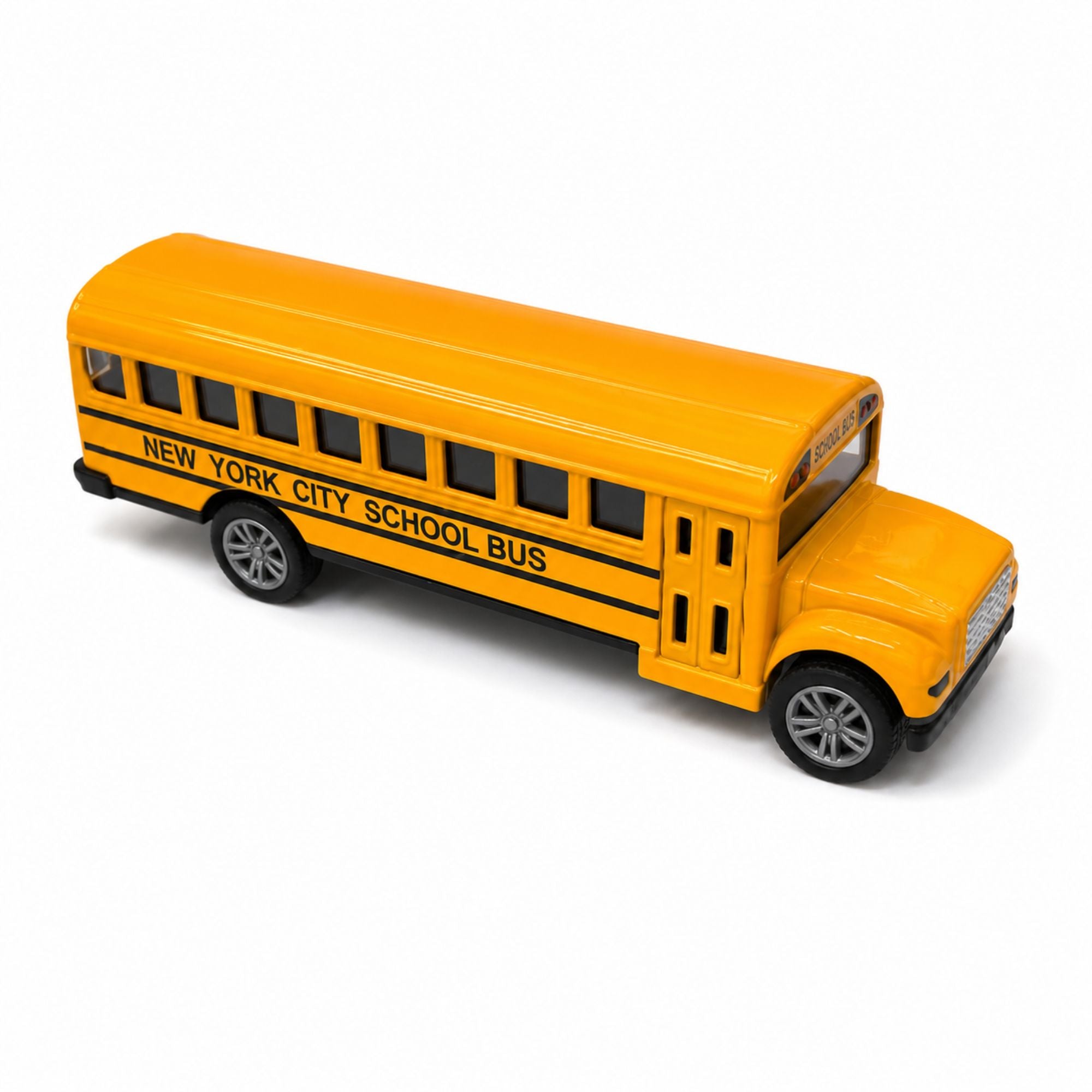 Diecast School Bus Toy Pull Back Opening Doors for Kids Play