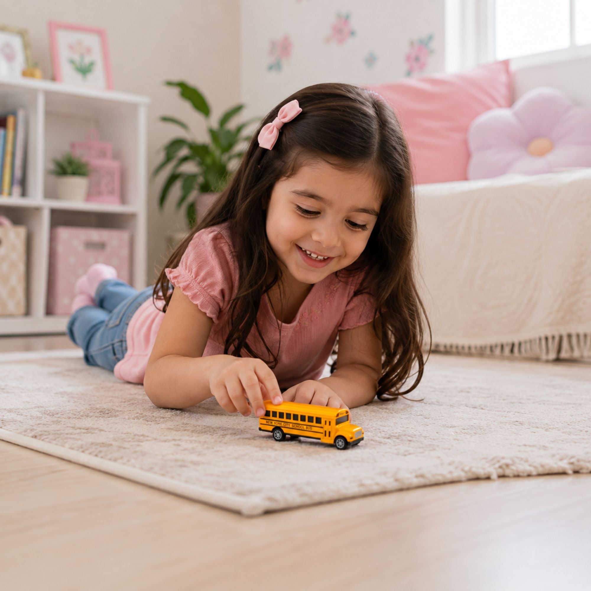Realistic Diecast School Bus Toy for Imaginative Kids Play
