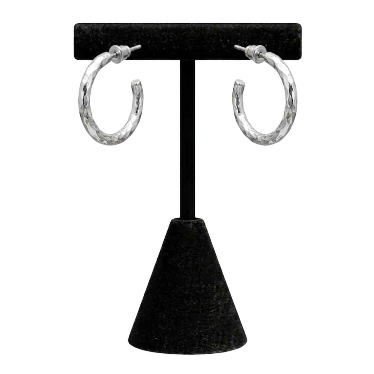 0.5" Silver Twisted Hoop Earrings Textured Elegant Jewelry for Women