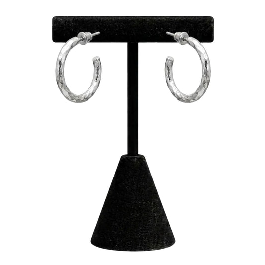 0.5" Silver Twisted Hoop Earrings Textured Elegant Jewelry for Women