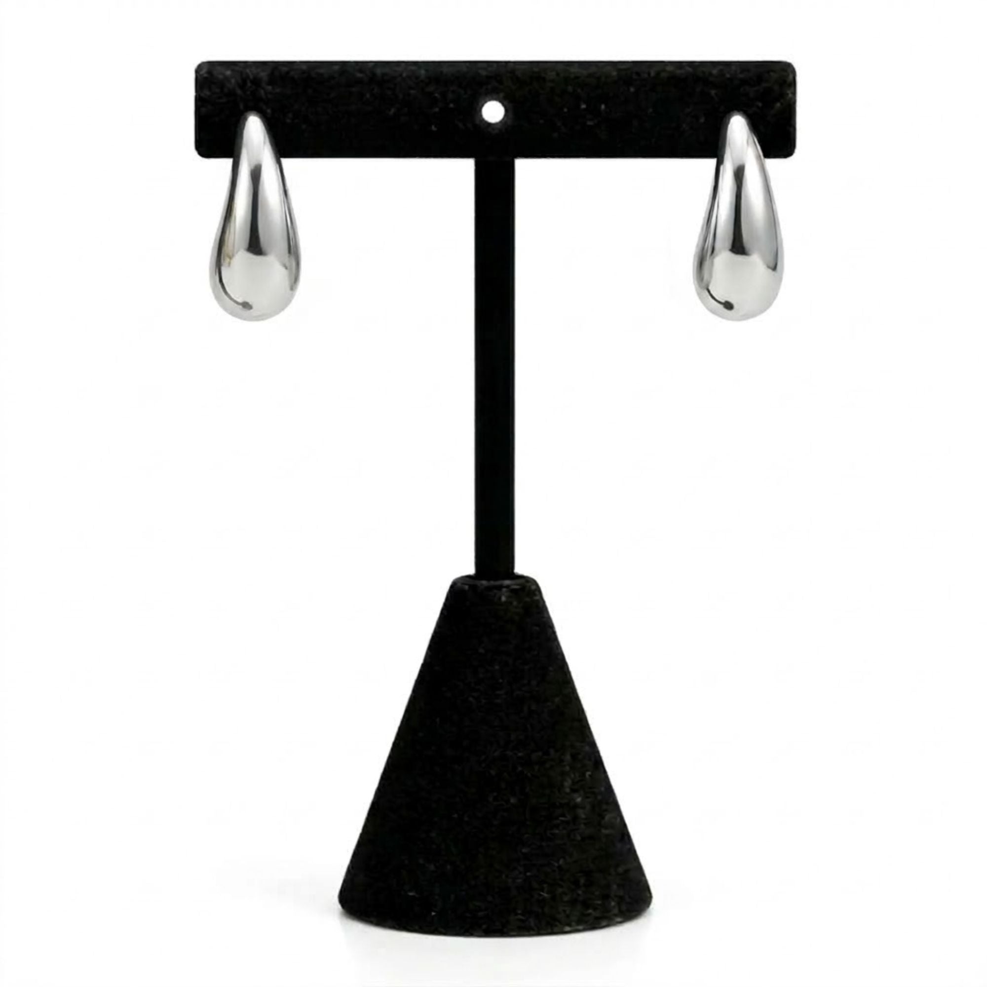 0.5 Inch Silver Chunky Hoop Earrings Minimalist Thick Small Studs Earing main product image