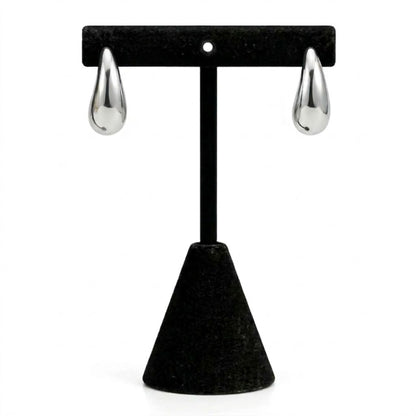 Silver Chunky Hoop Earrings Small Minimalist Studs