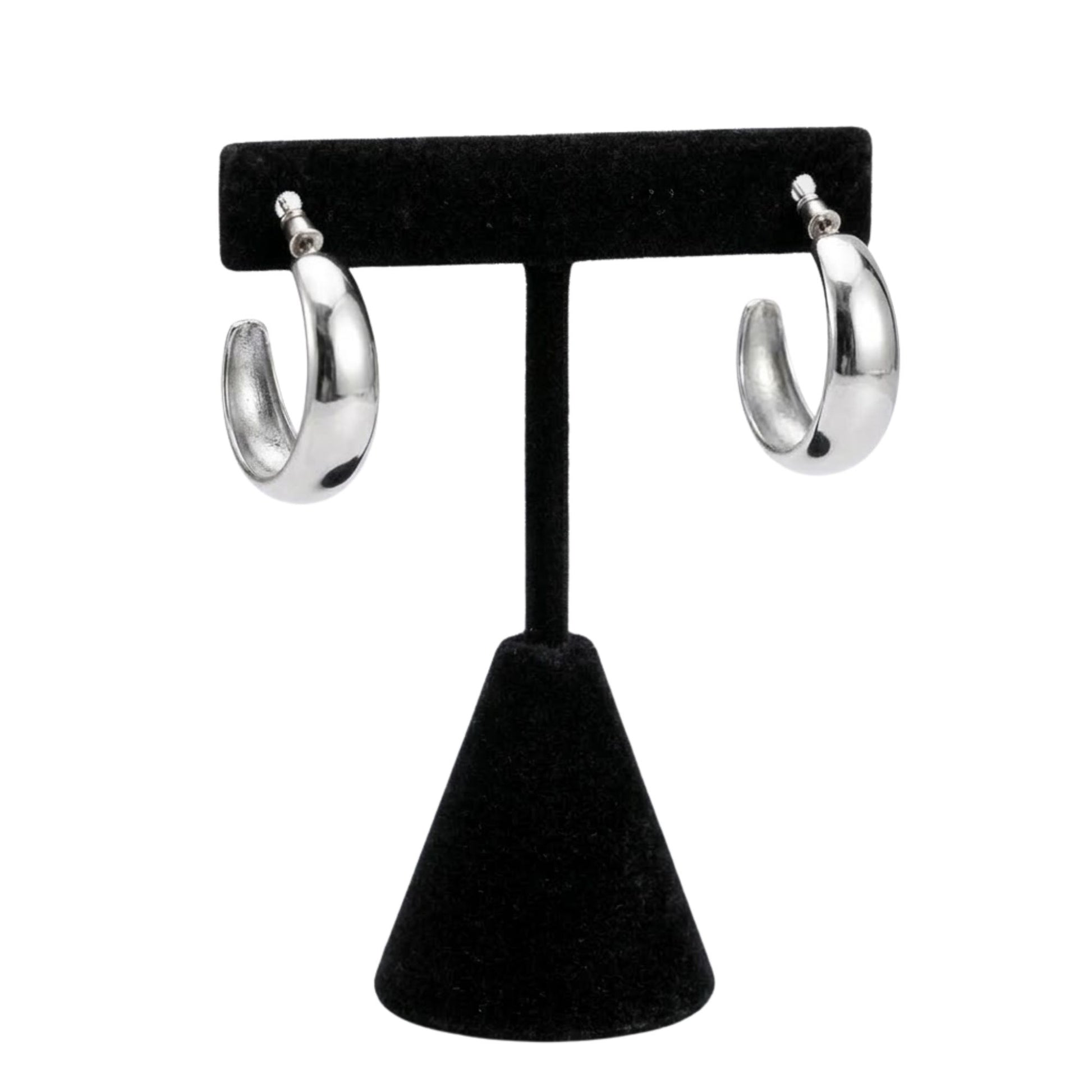 0.5" Silver Hoop Earrings for Women Minimalist Style