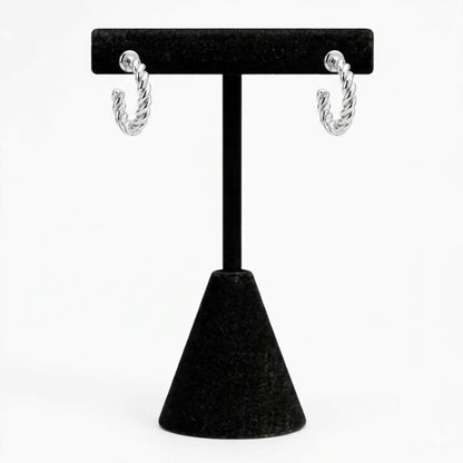 Minimalist Silver Hoop Earrings 0.25" for Women Gift