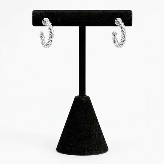 Minimalist Silver Hoop Earrings 0.25" for Women Gift