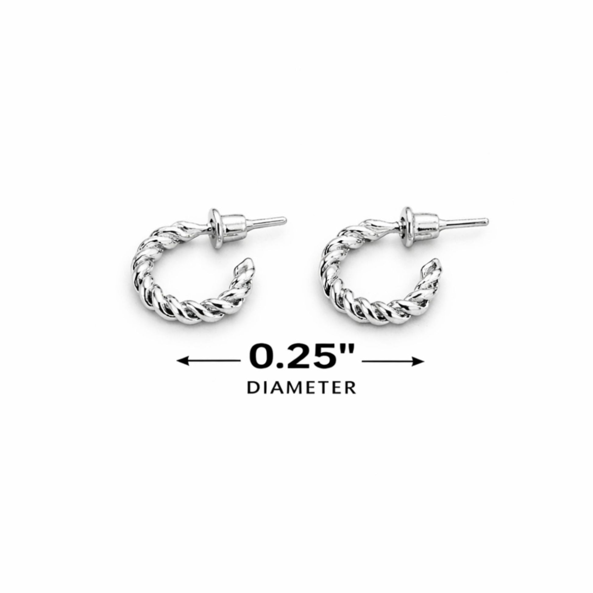 Classic 0.25" Silver Hoop Earrings for Women Jewelry