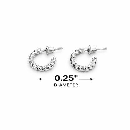 Classic 0.25" Silver Hoop Earrings for Women Jewelry