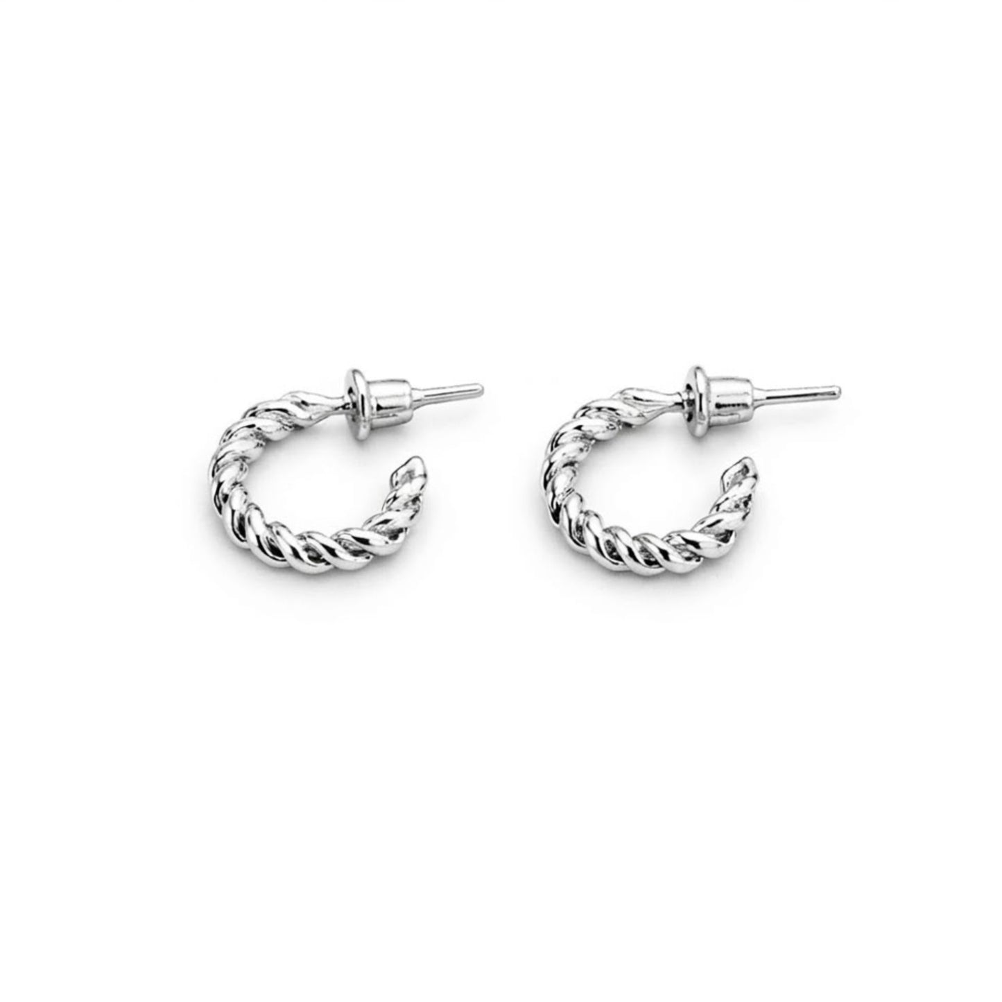 Silver Thick Hoop Earrings 0.25" for Women Daily Wear