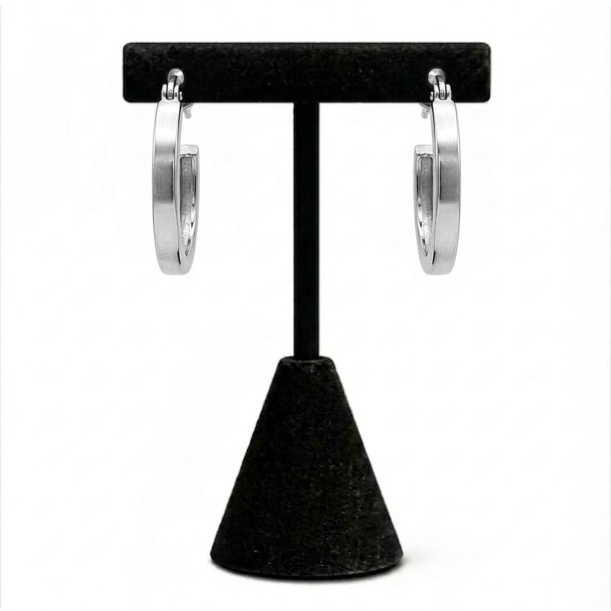 0.5" Silver Hoop Earrings Classic Round Fashion Jewelry for Women main product image